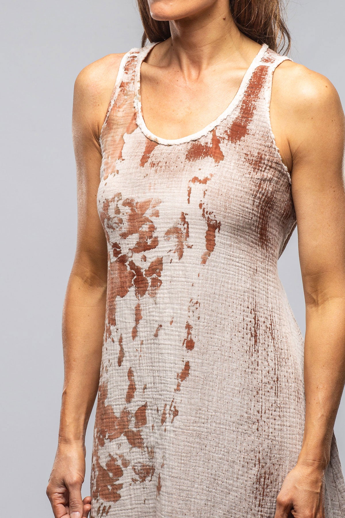 Cora Dress With Painted Detail In Clay | Ladies - Dresses | Sonia Villa