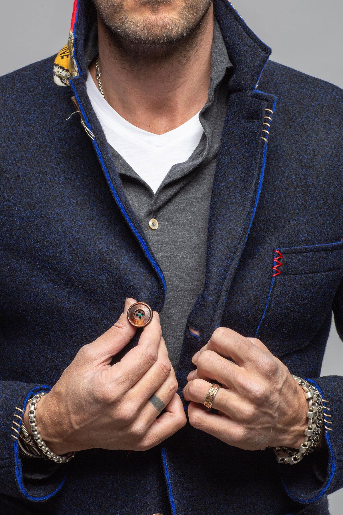 Stratton Knit Jacket In Navy
