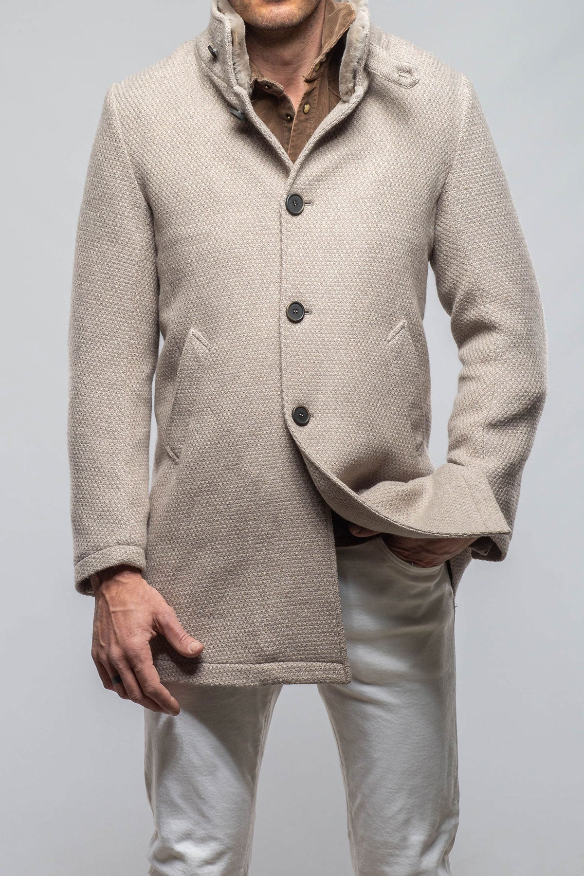 Vancouver Knit Coat In Stone | Warehouse - Mens - Outerwear - Cloth | Gimo's
