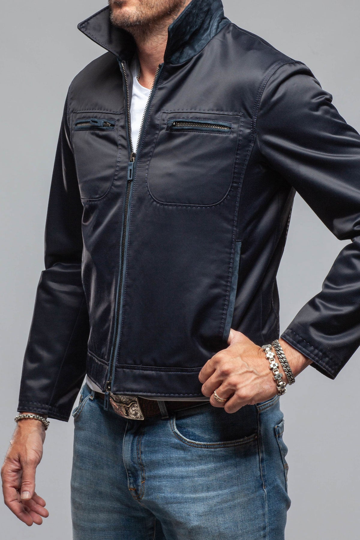 Robert Comstock | Scorpio Flash Jacket In Navy | Mens - Outerwear - Cloth