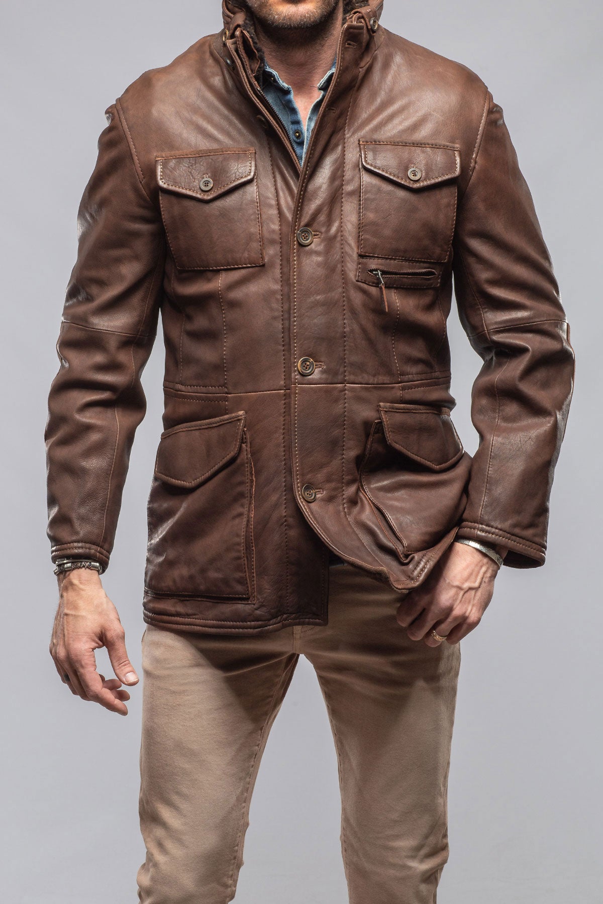 Klein Leather Fieth Jacket | Samples - Mens - Outerwear - Leather | Gimo's