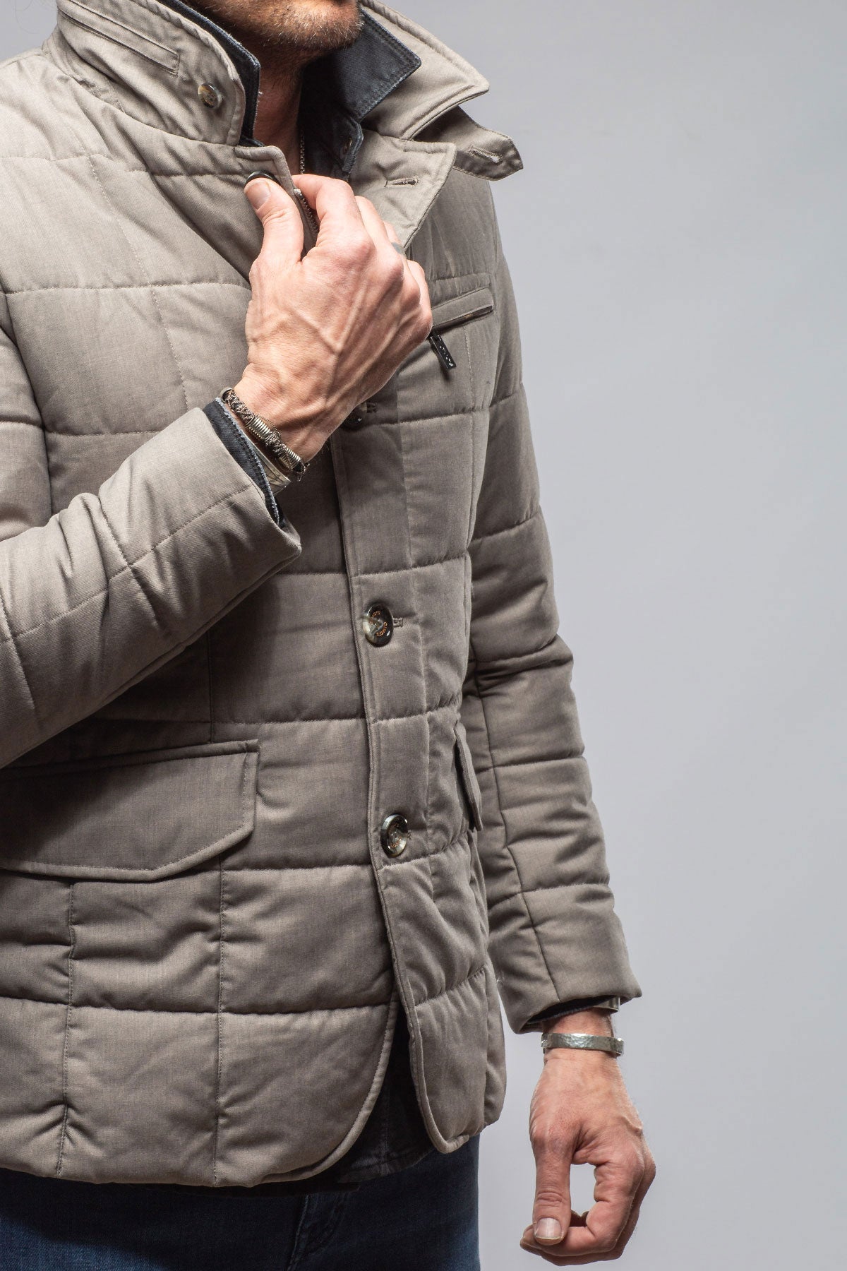 Lexington Quilted Jacket In Stone | Warehouse - Mens - Outerwear - Cloth | Gimo's