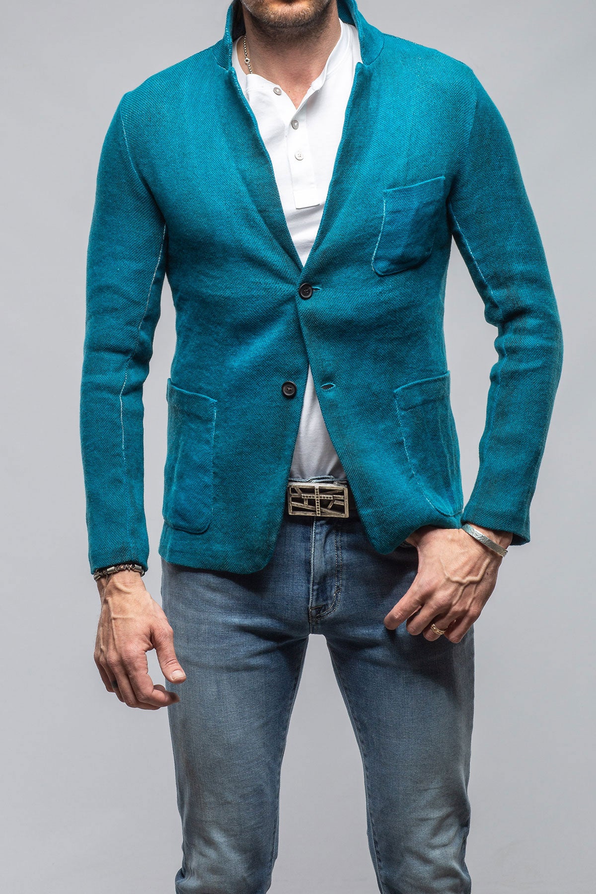 Chaya Painted Sport Coat In Electric Blue | Mens - Tailored - Sport Coats | Avant Toi