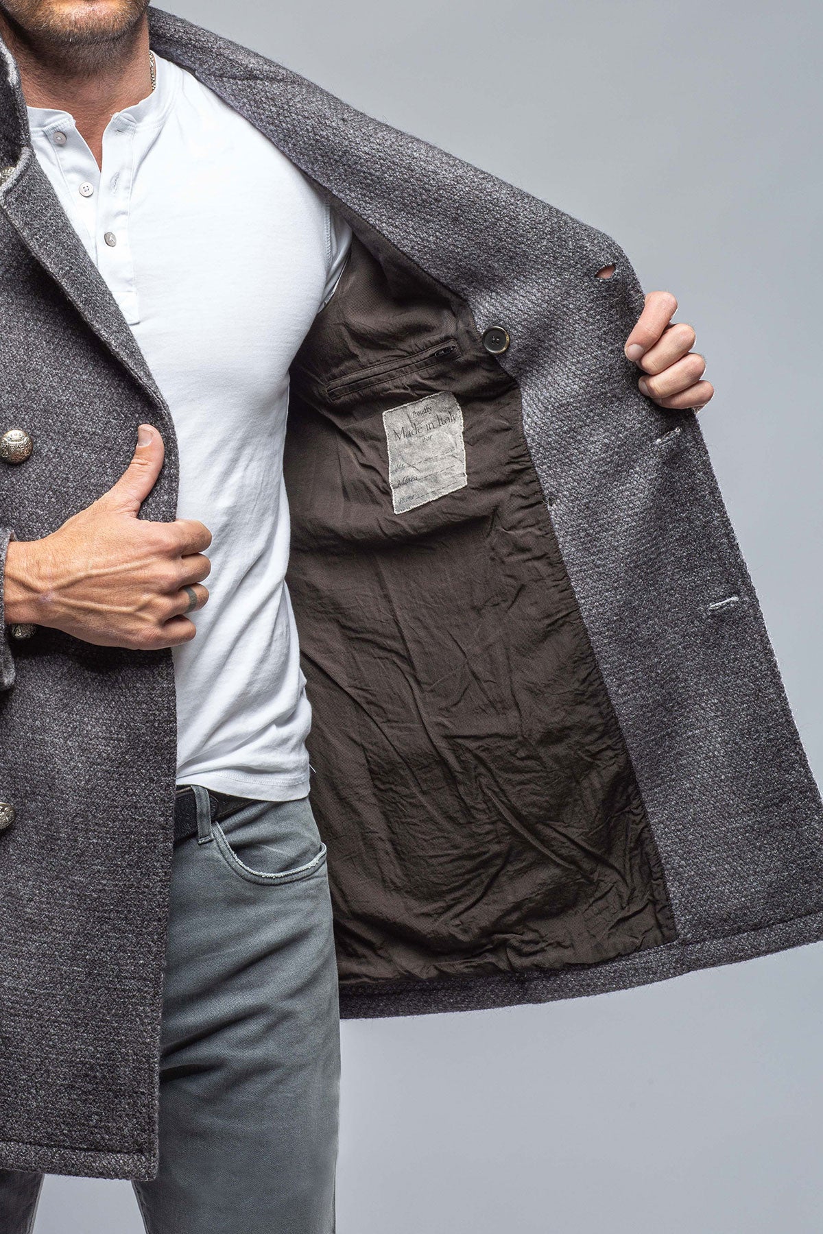 St. Christoff Wool Jacket In Washed Charcoal | Mens - Outerwear - Cloth | Gimo's