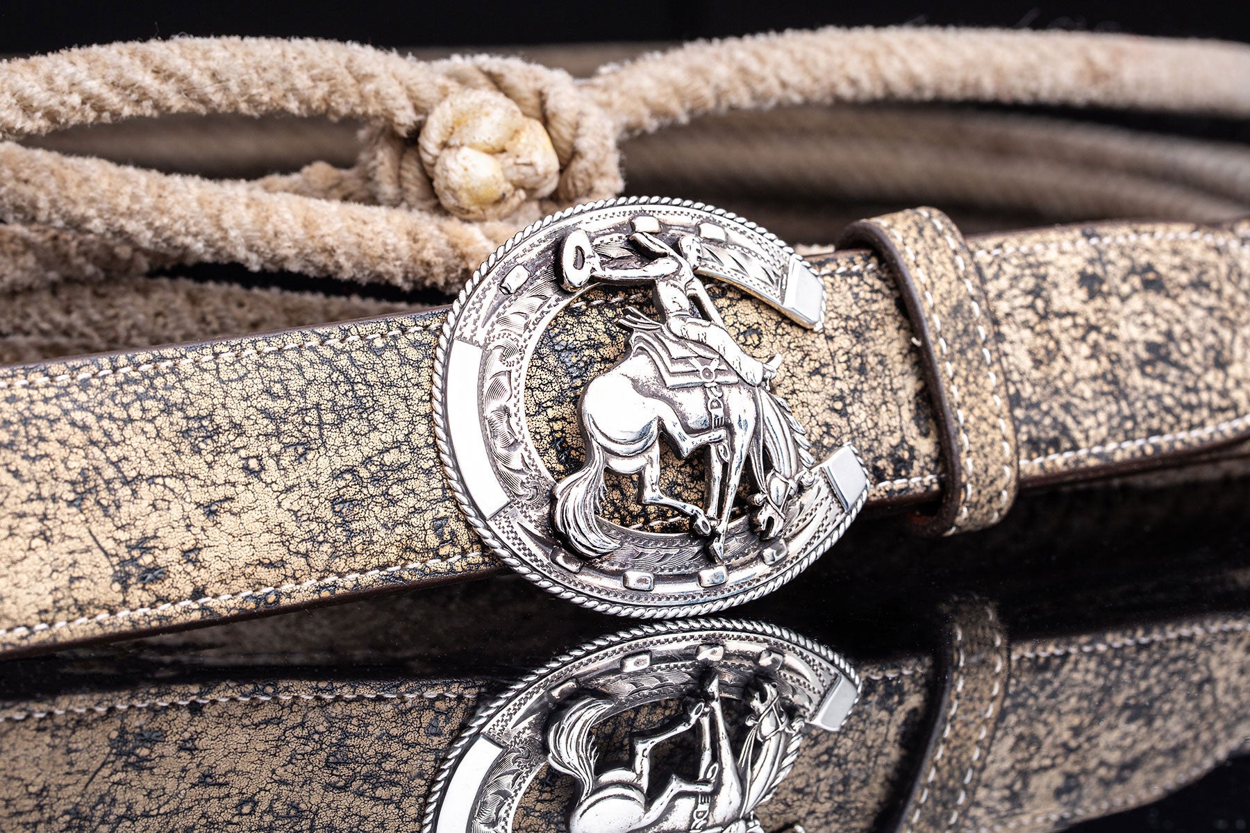 Clayton Horseshoe Saddle Bronc | Belts And Buckles - Trophy | American Buckle Collection