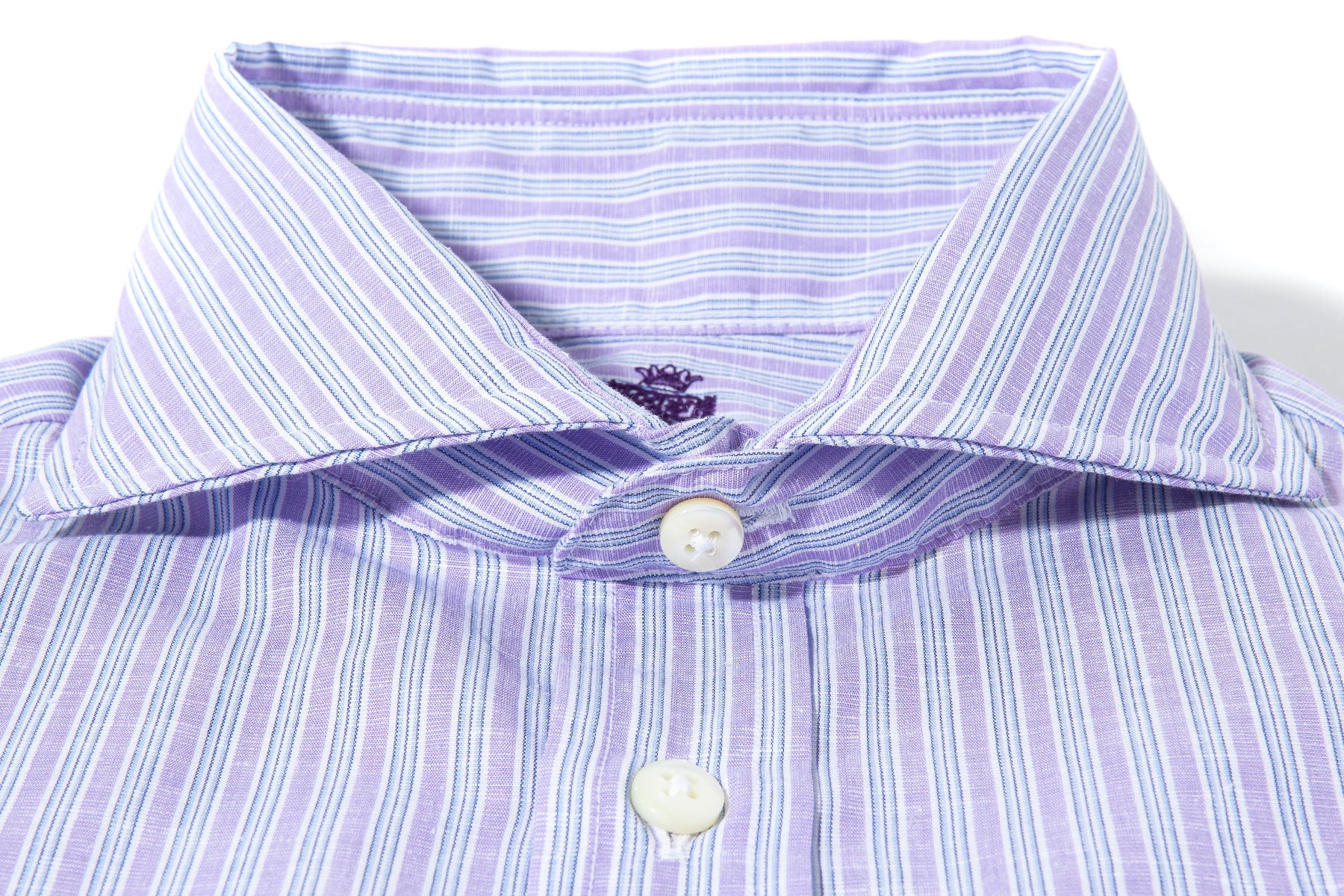 Taycan Cotton Linen Shirt in Purple | Mens - Shirts - Dress | Axels-Is