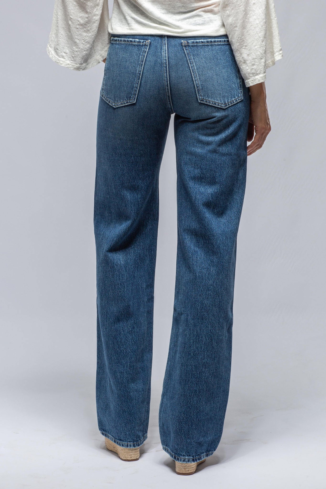 Martina High Rise Wide Leg Jean In Mid Blue | Ladies - Pants - Jeans | Axel's Premium Denim