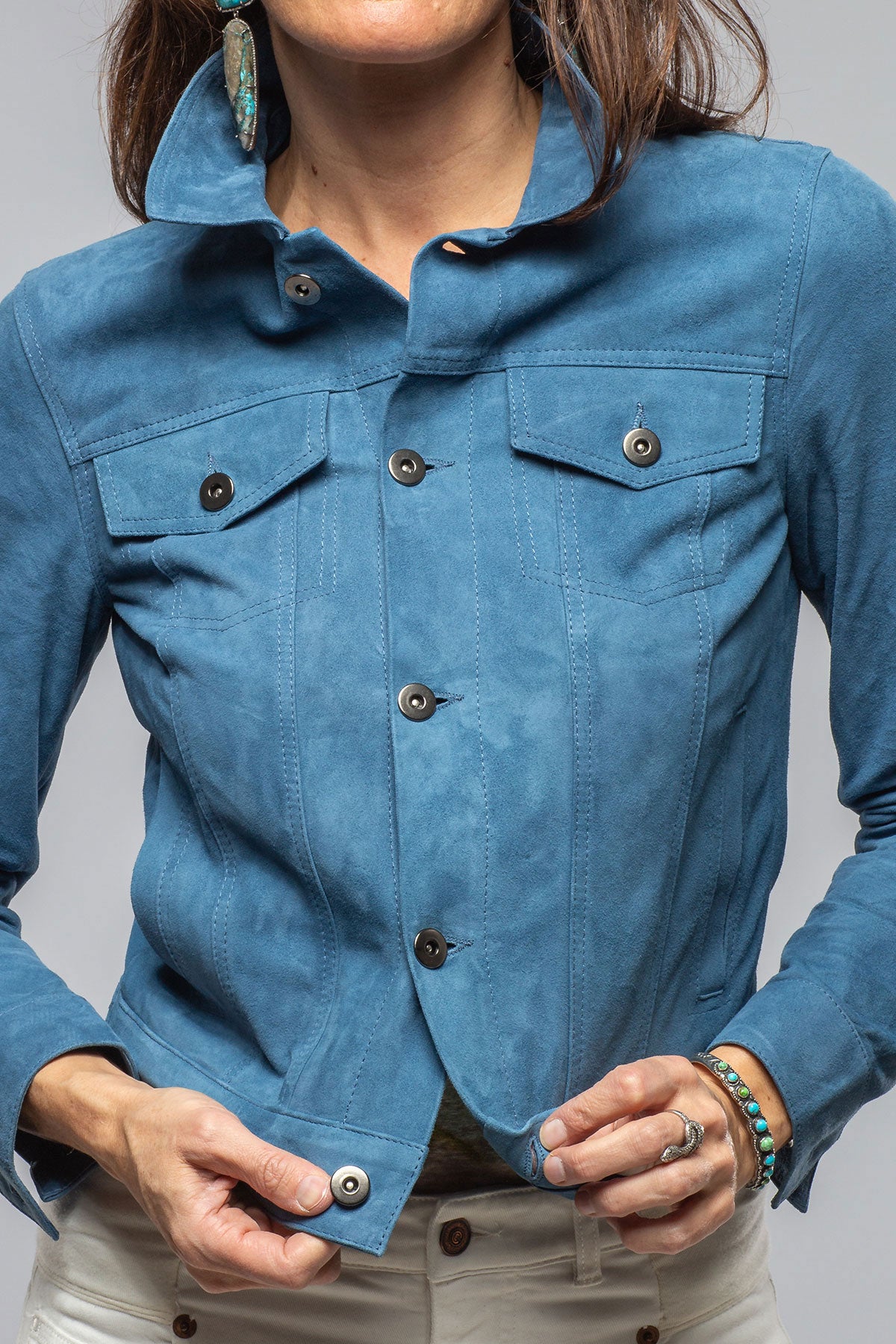 Leonna Suede Velour Jacket | Ladies - Outerwear - Leather | Axels