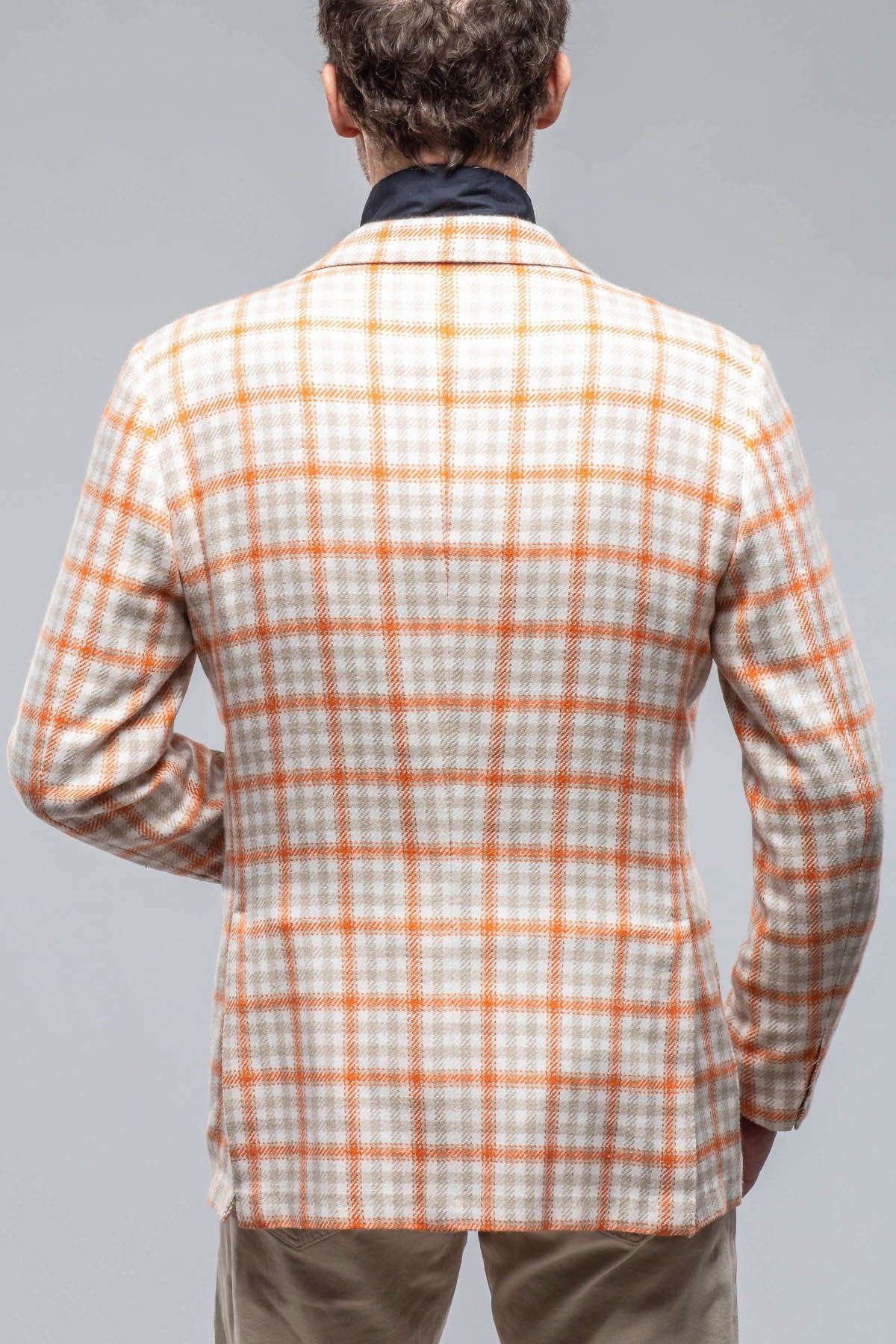 Eagan Cashmere Sport Coat in Cream and Orange | Mens - Tailored - Sport Coats | Kiton