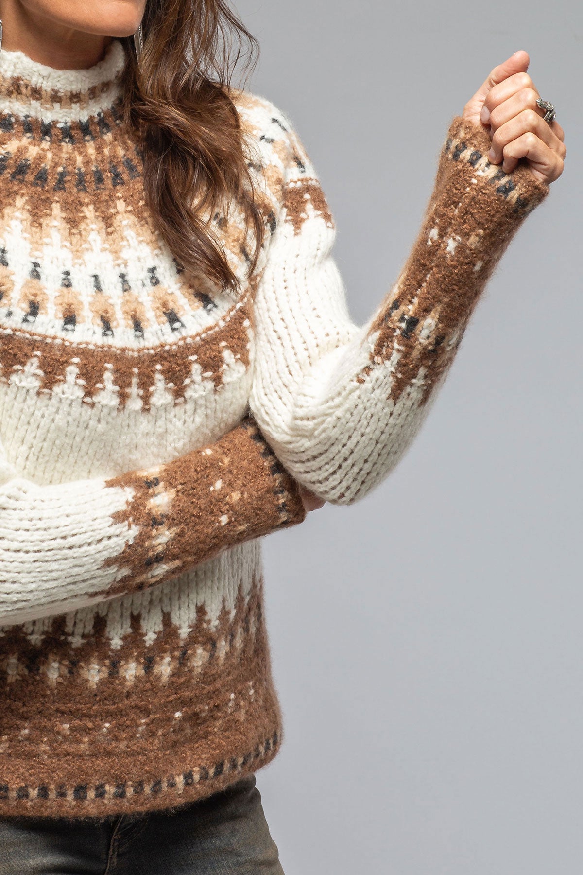 Andean Mock Neck Sweater In Natural | Ladies - Sweaters | Sonia Villa