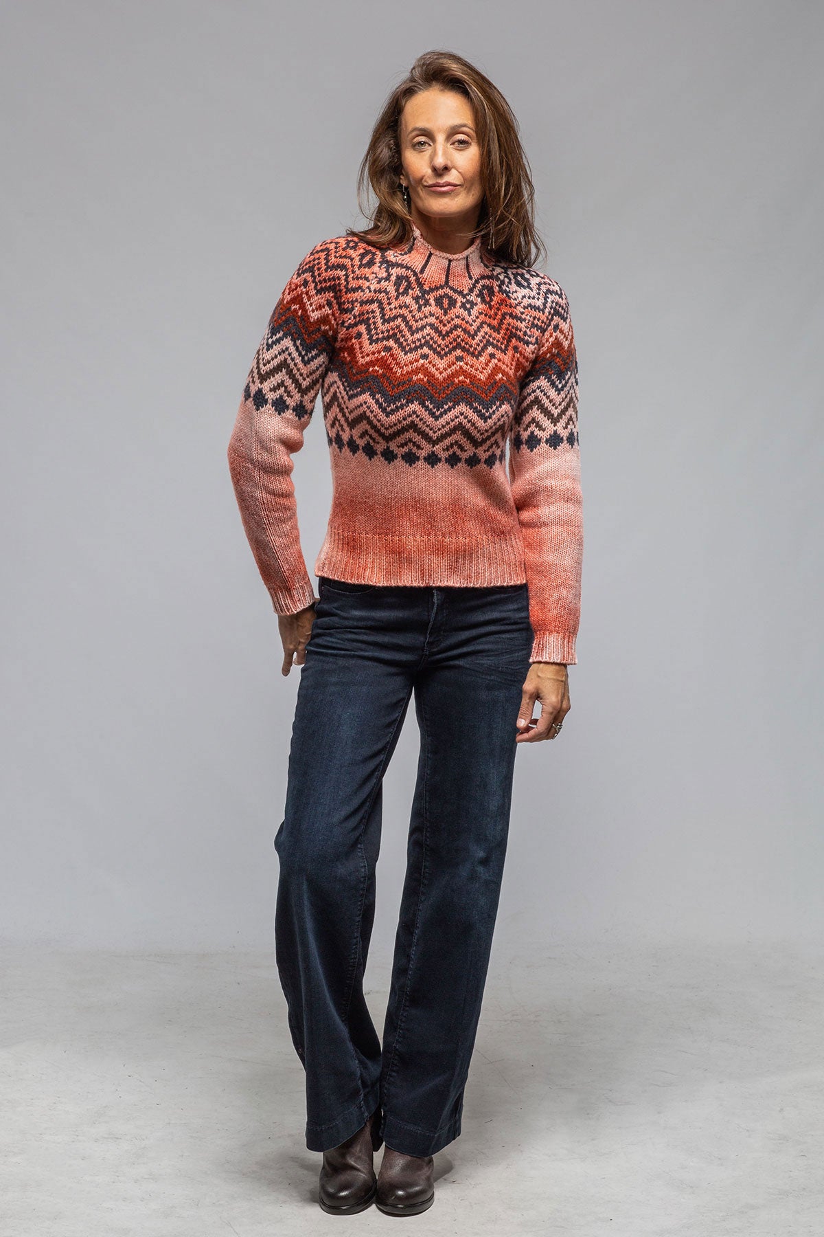 Sonia Villa Cabin Sweater In Rust Ladies - Sweaters