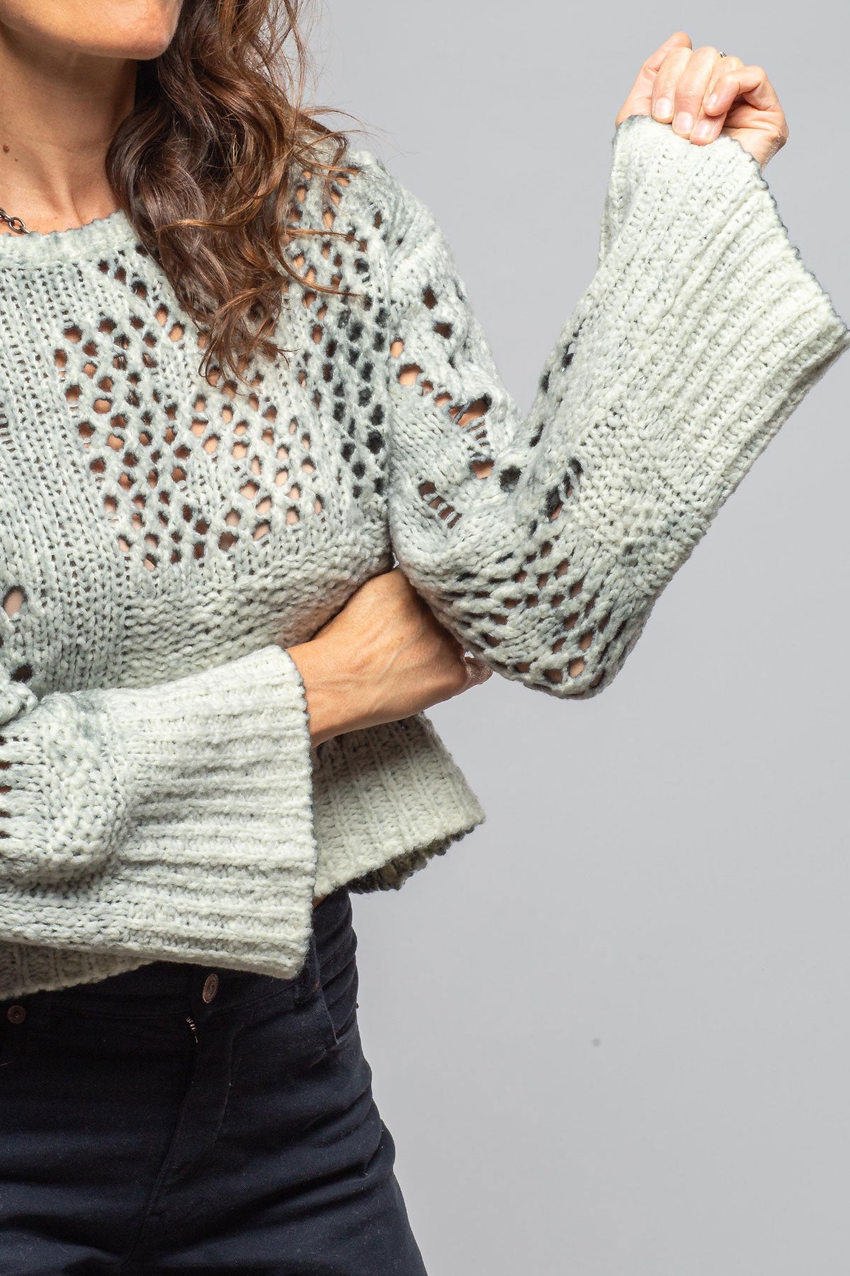 Sonia Villa | Chia Multi-Weave Sweater In Grey | Ladies - Sweaters