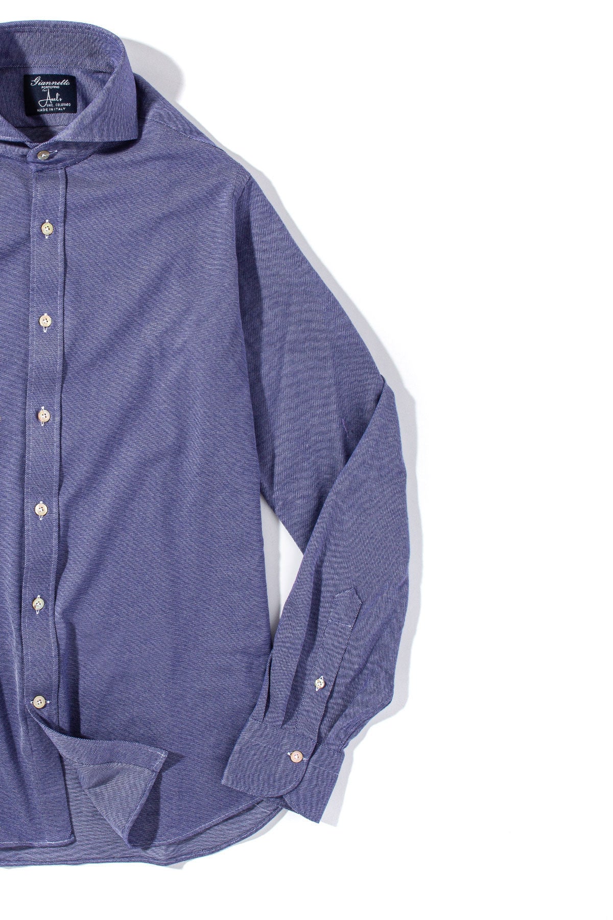 Menerbes Jersey Shirt in Indigo Blu | Mens - Shirts - Dress | Giannetto Portofino