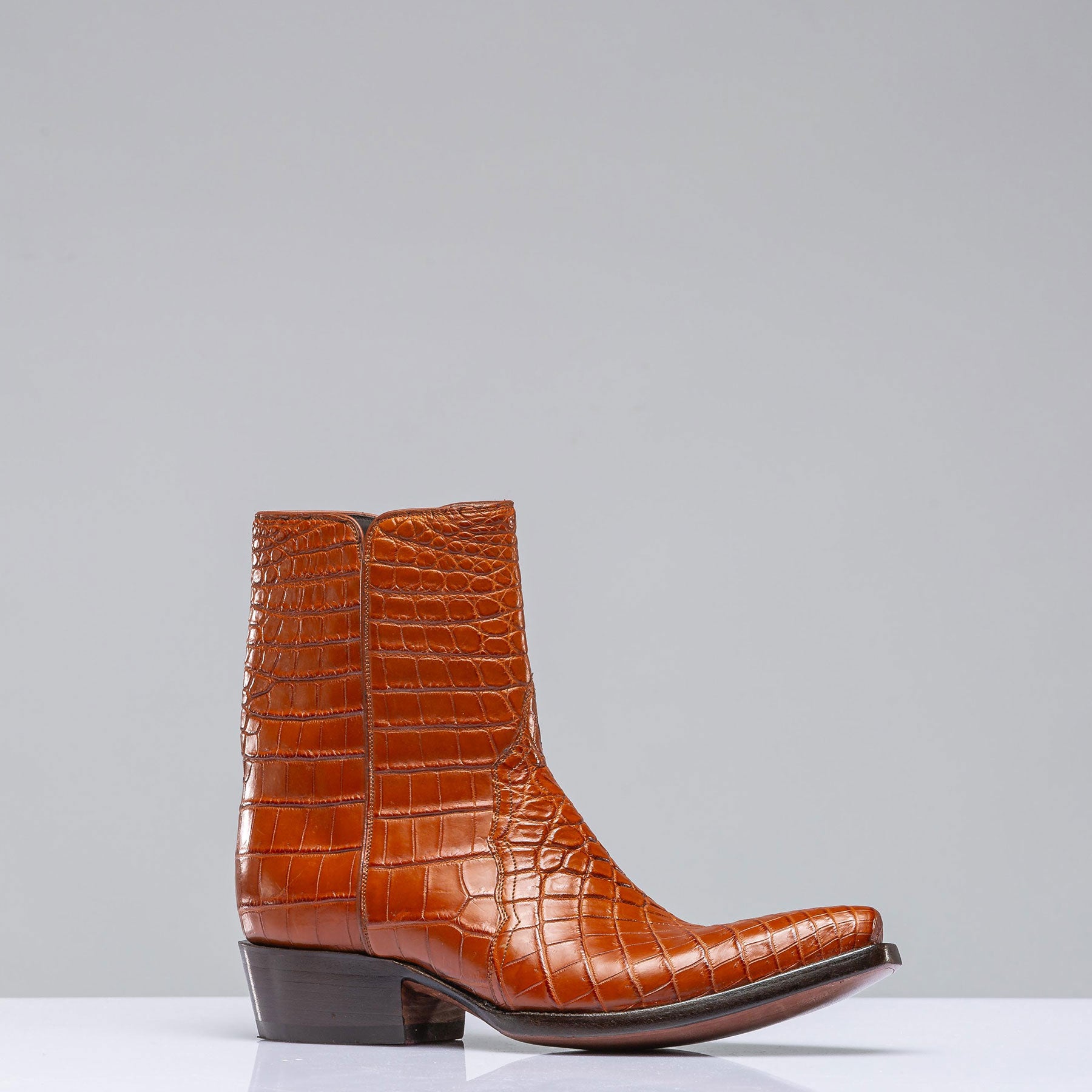 Stallion Boots Cognac Crocodile Shortie Mens - Cowboy Boots
