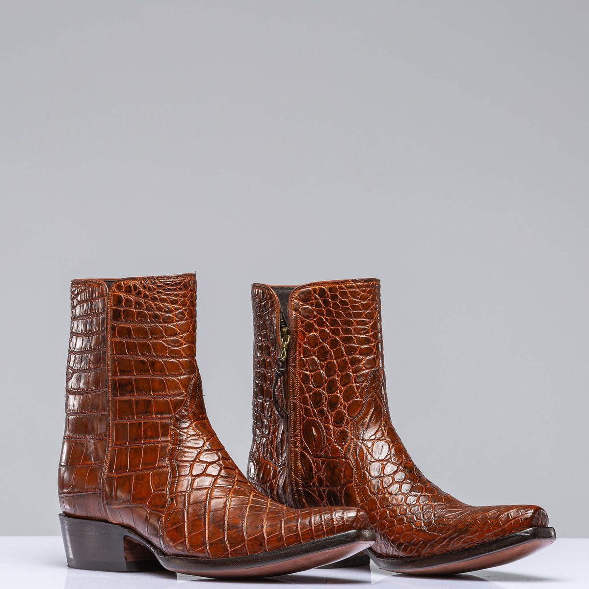 Stallion Boots | Cognac Crocodile Shortie | Mens - Cowboy Boots