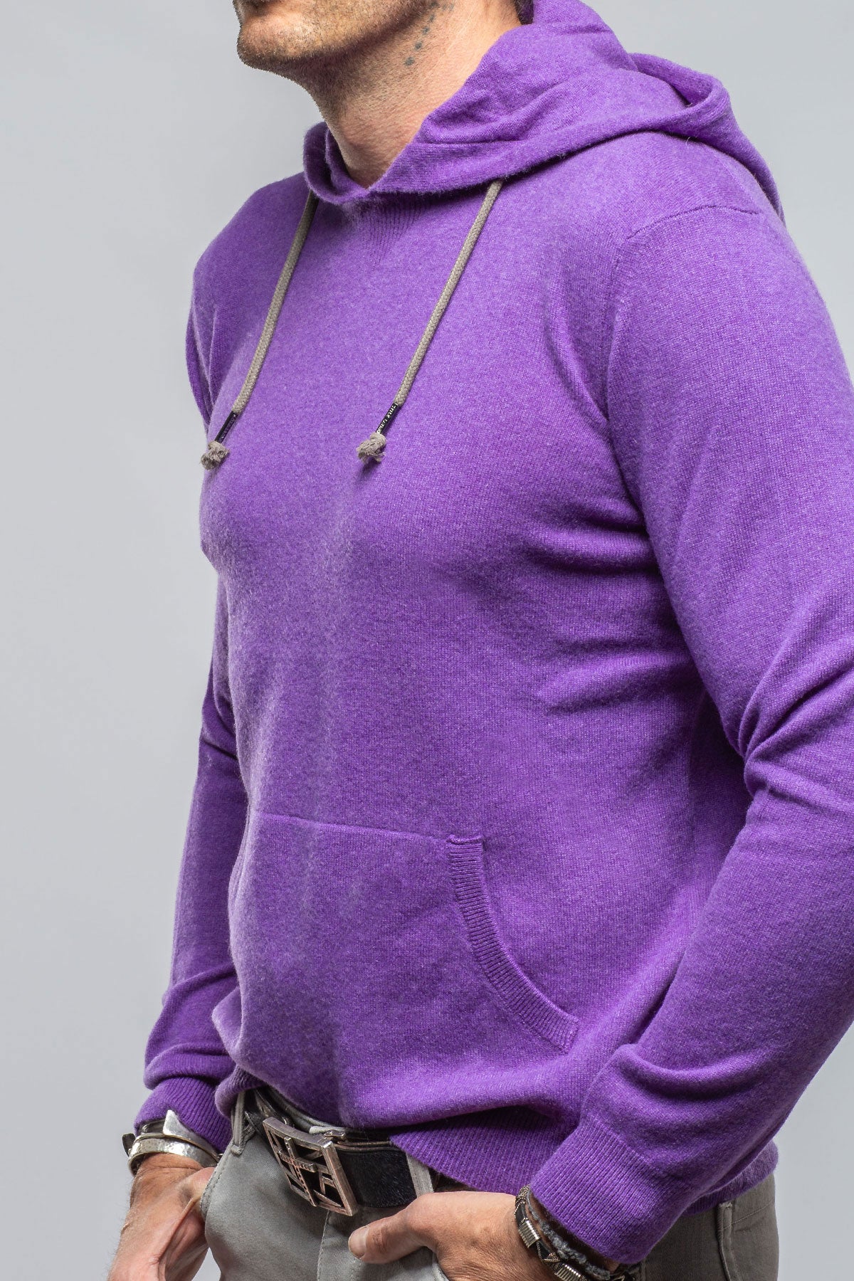 Stile Latino Florio II Cashmere Hoodie In Purple Mens - Sweaters