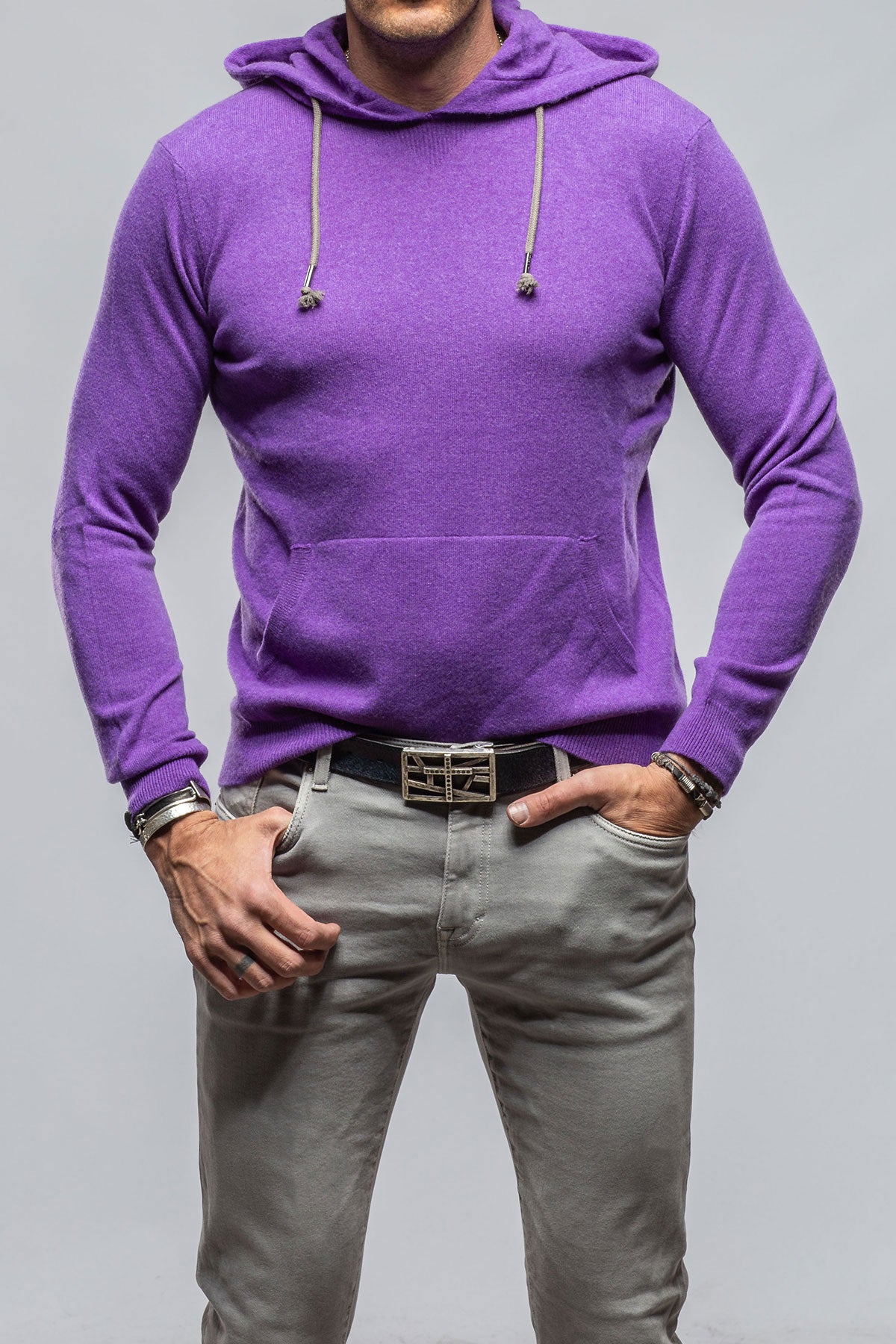 Stile Latino Florio II Cashmere Hoodie In Purple Mens - Sweaters