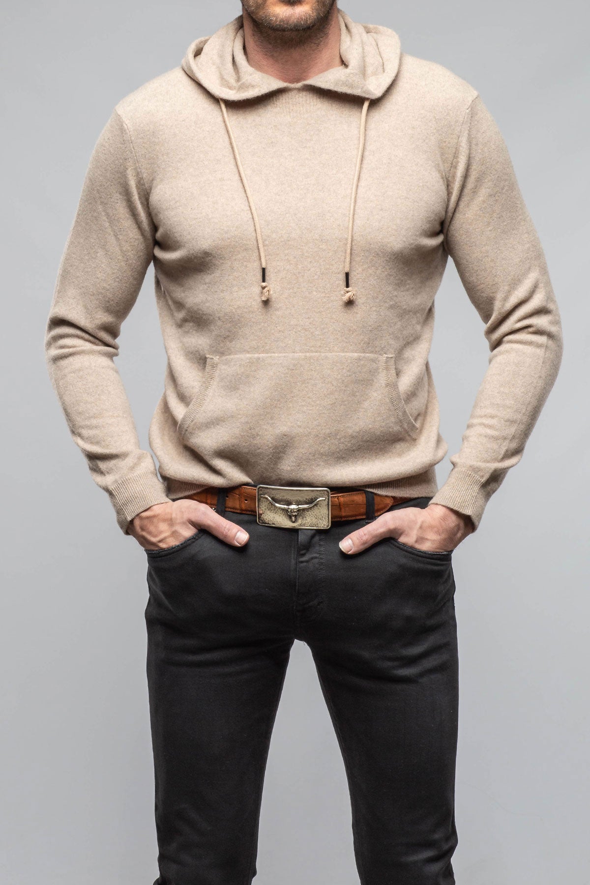 Stile Latino Florio II Cashmere Hoodie In Tan Mens - Sweaters