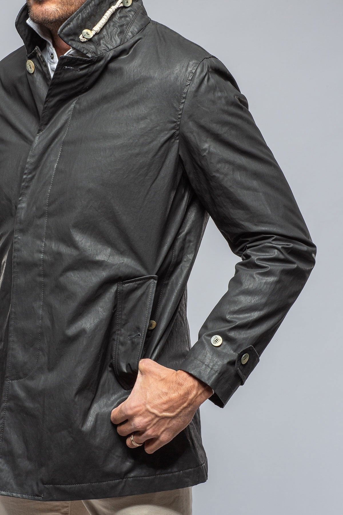 Yarmony Waxed Peacoat | Warehouse - Mens - Outerwear - Cloth | Camplin