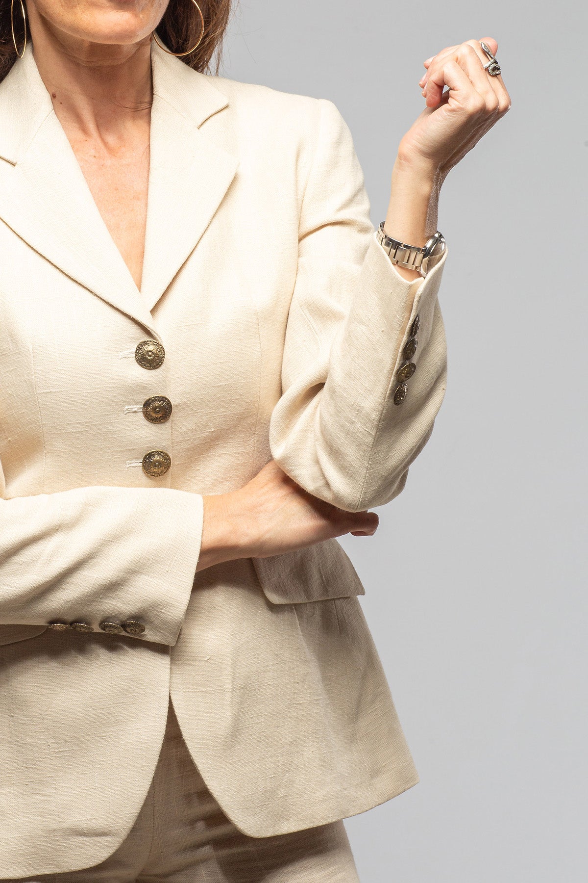 T.ba Rendezvous Jacket In Heavy Natural Linen Ladies - Tailored - Jackets