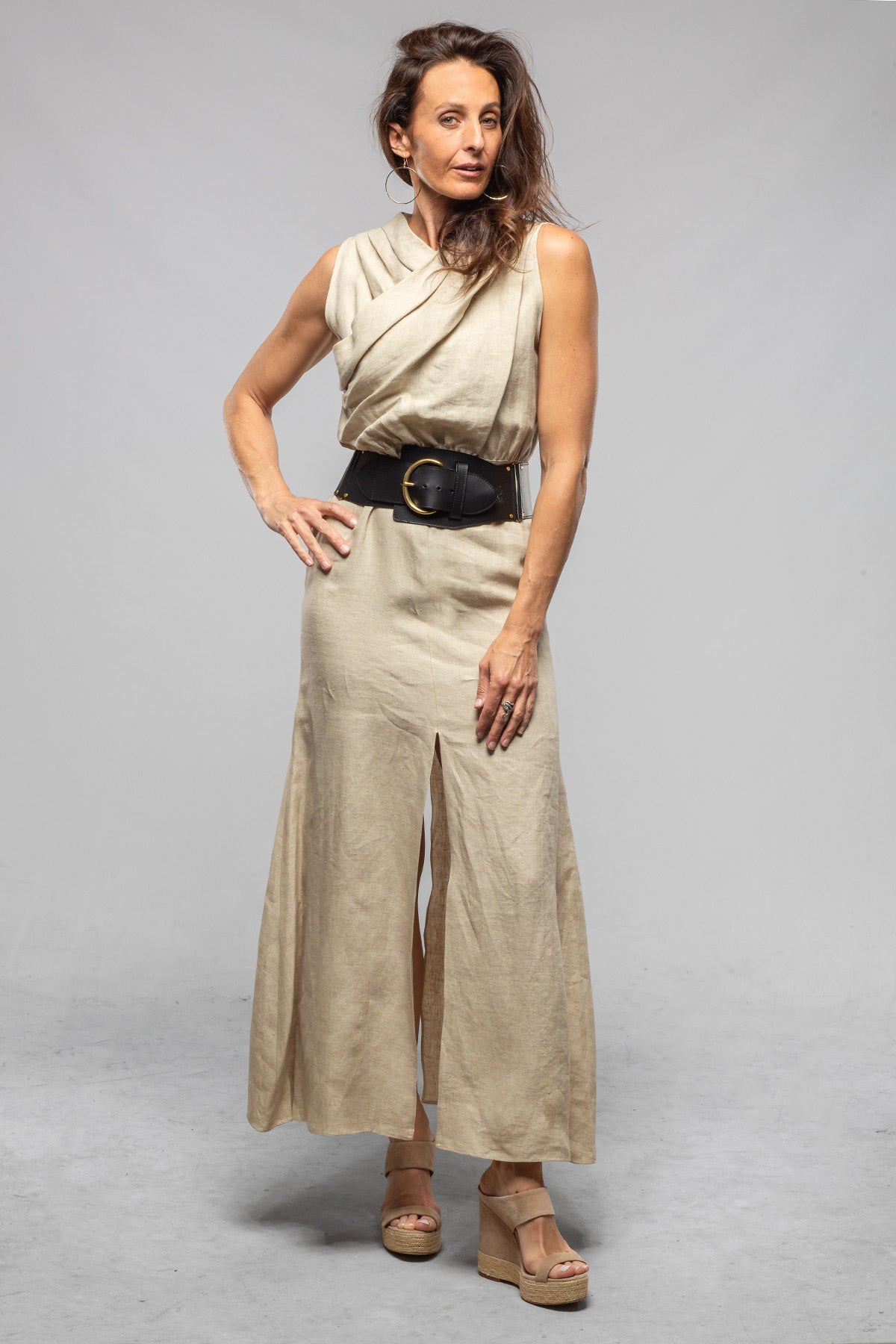 T.ba Toscana Linen Dress In Stone Ladies - Dresses