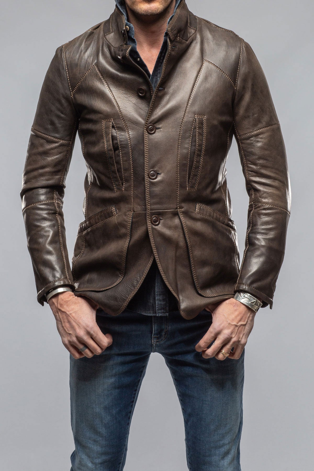 Kelton Nappa Leather Jacket | Samples - Mens - Outerwear - Leather | Gimo's