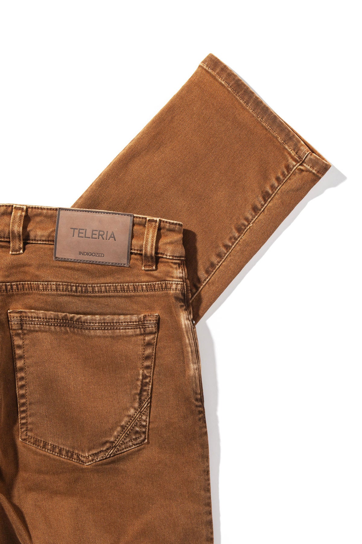 Teleria Zed Jackson Slim Cotton Twill In Ruggine Mens - Pants - 5 Pocket
