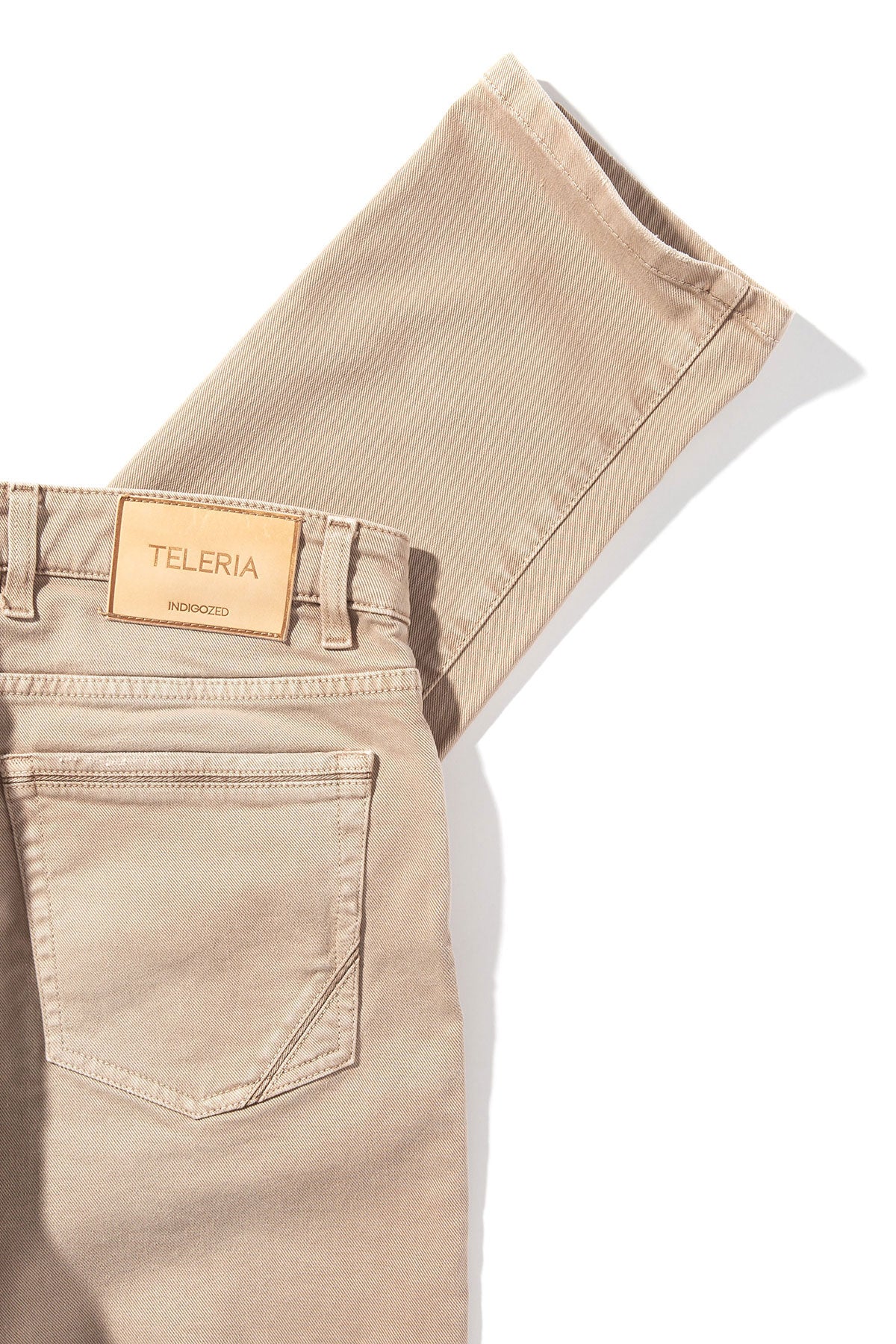 Teleria Zed Jackson Slim Cotton Twill In Tortora Light Mens - Pants - 5 Pocket