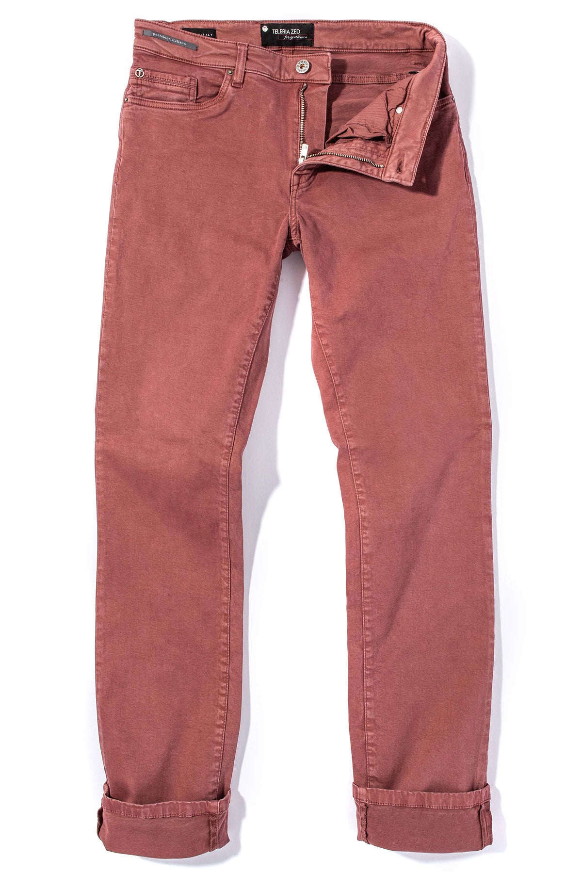 Teleria Zed Ryland Rugged Soft Touch Cotton Jeans in Arancio Mens - Pants - 5 Pocket
