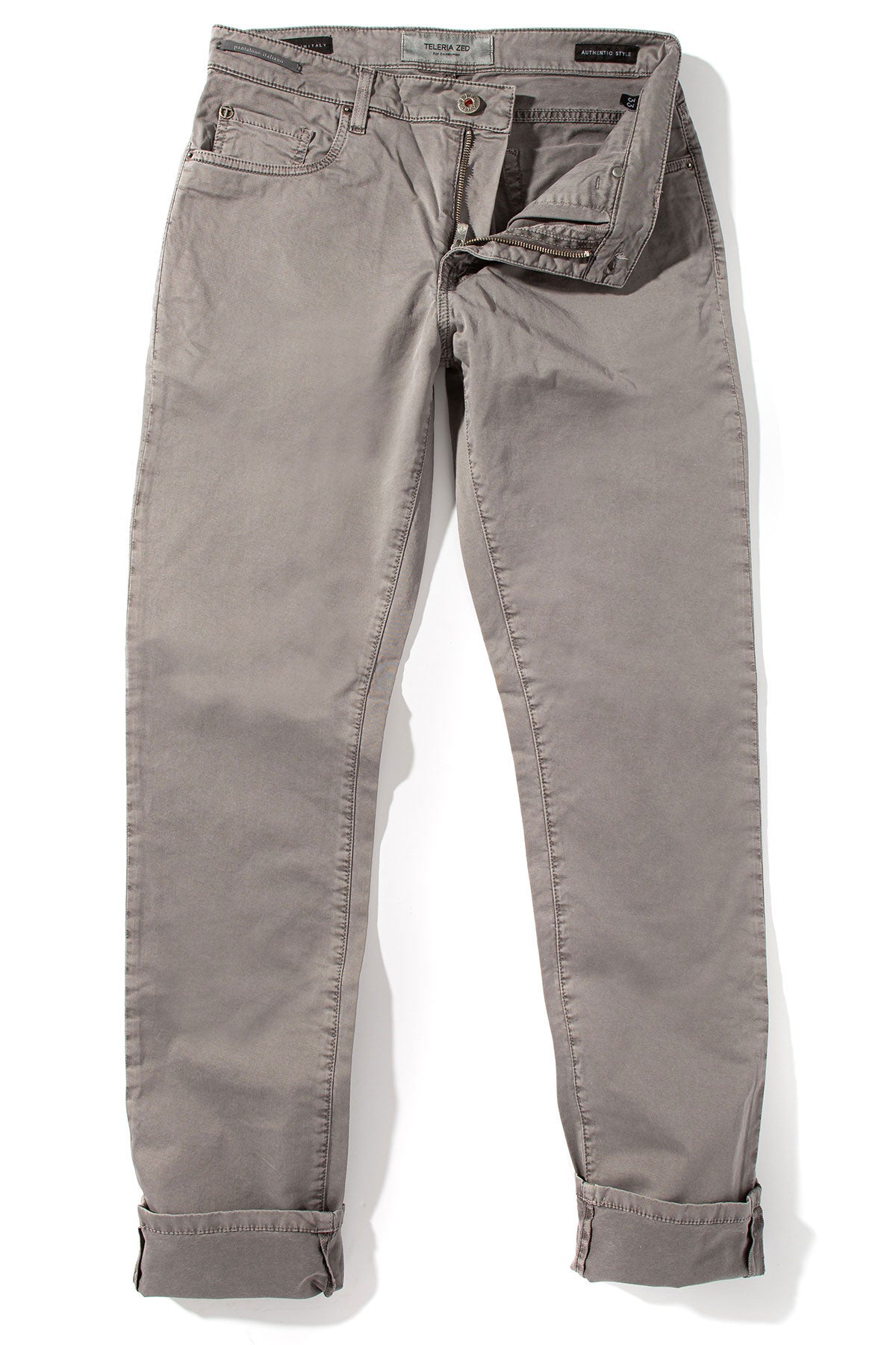 Teleria Zed Summit 5-Pocket Cotton Twill In Grigio Mens - Pants - 5 Pocket