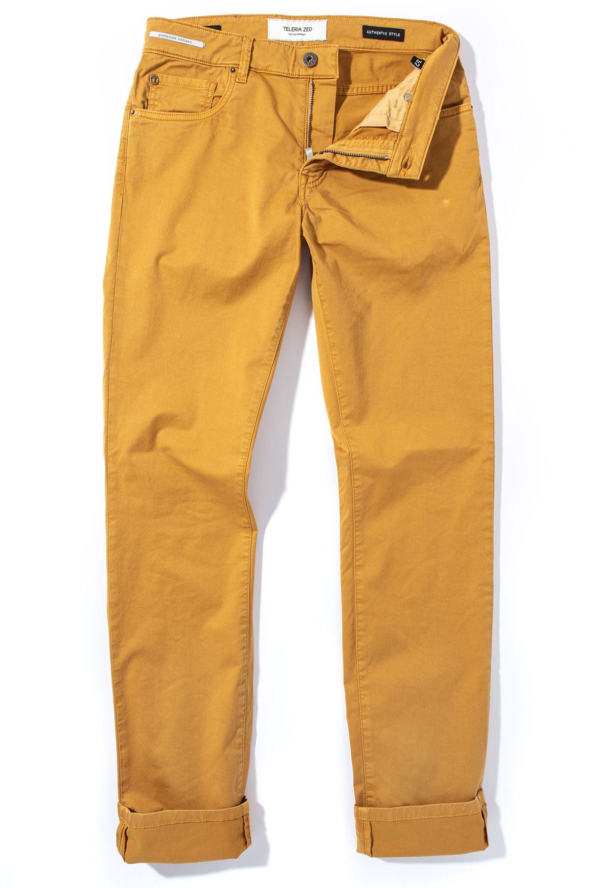 Teleria Zed Summit 5-Pocket Cotton Twill In Ochra Mens - Pants - 5 Pocket