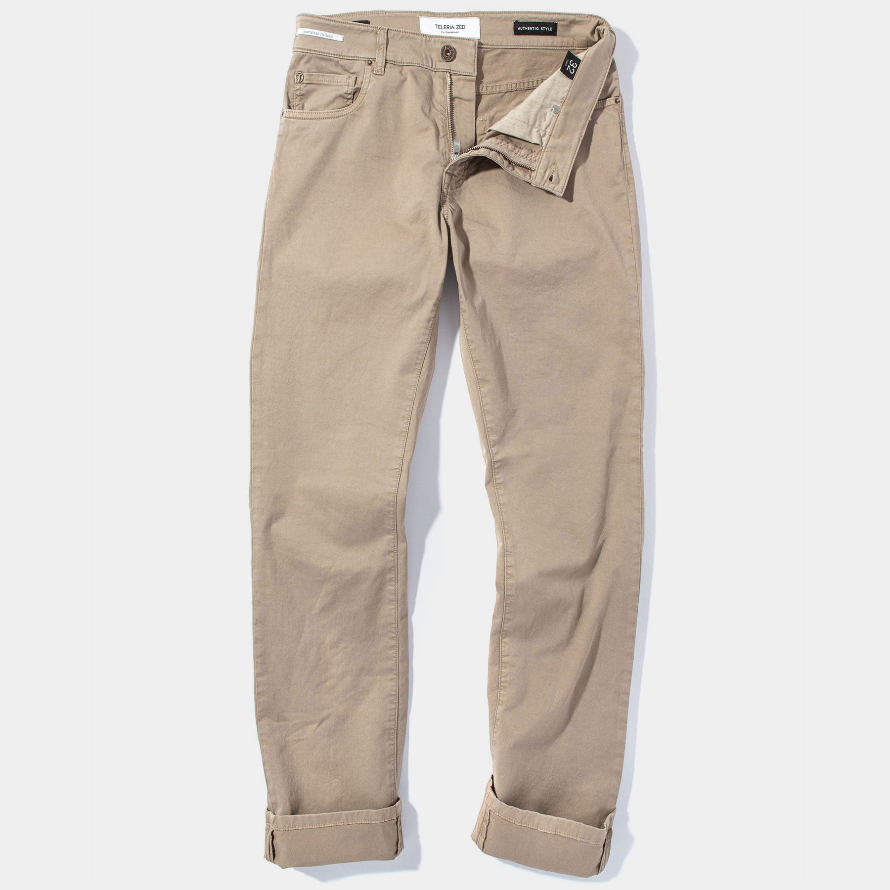 Teleria Zed Summit 5-Pocket Cotton Twill In Tortora Mens - Pants - 5 Pocket