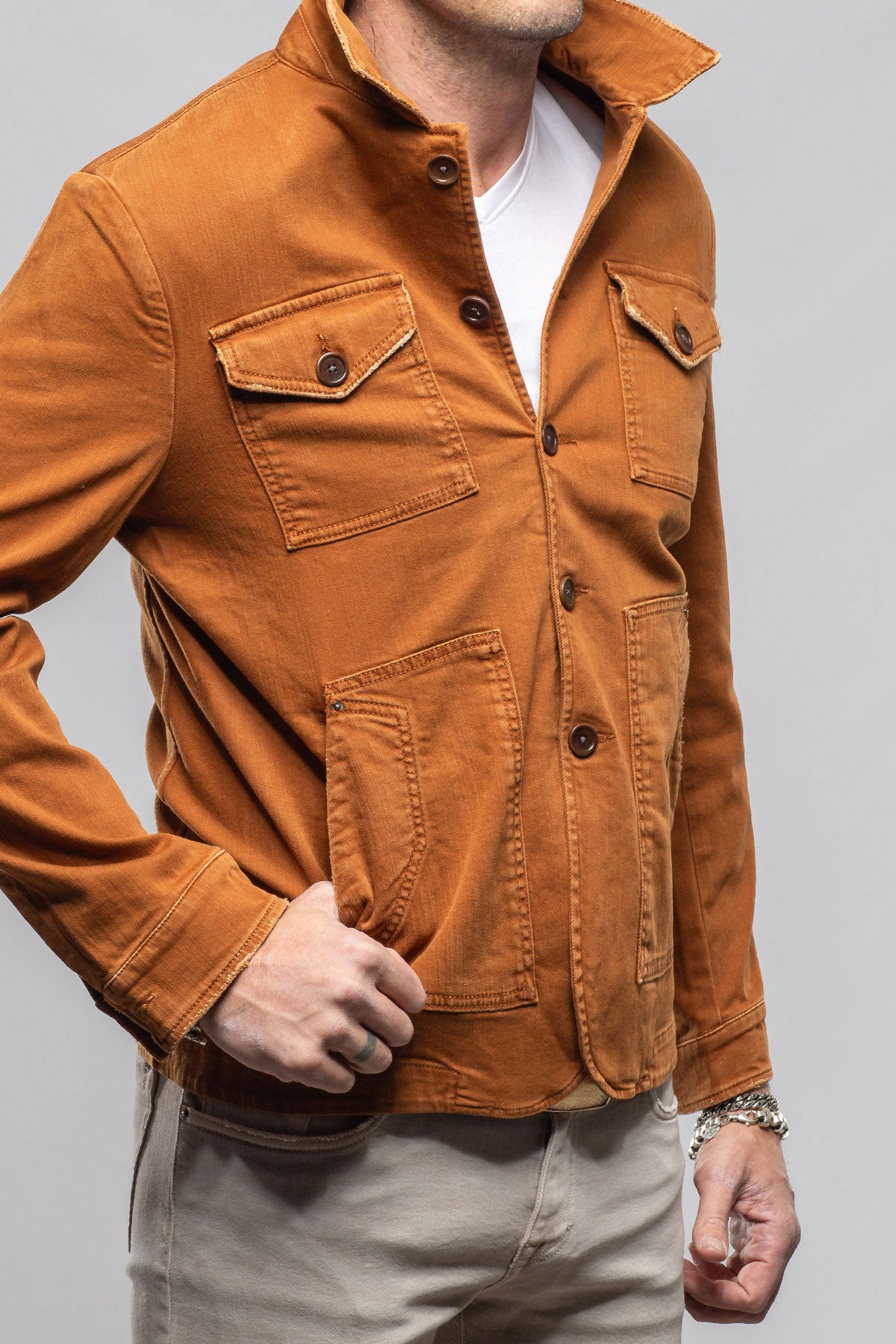 Teleria Zed Walker Jean Jacket In Mosto Mens - Outerwear - Overshirts