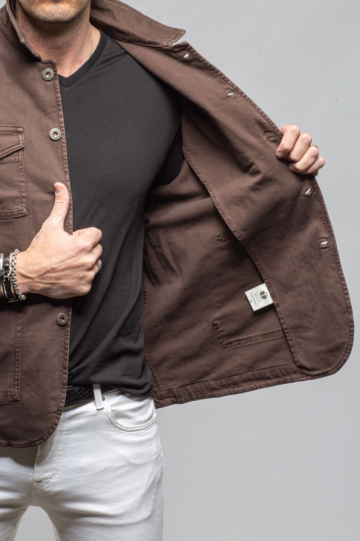 Teleria Zed Walker Jean Jacket In Wenge Mens - Outerwear - Overshirts