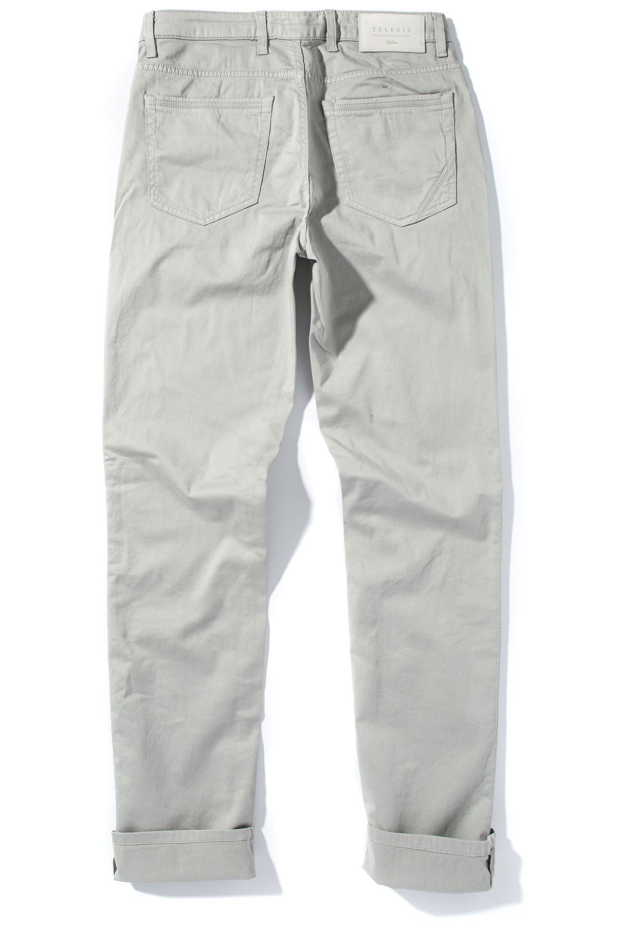 Teleria Zed Wellington Lightweight Cotton Stretch In Cenere Mens - Pants - 5 Pocket