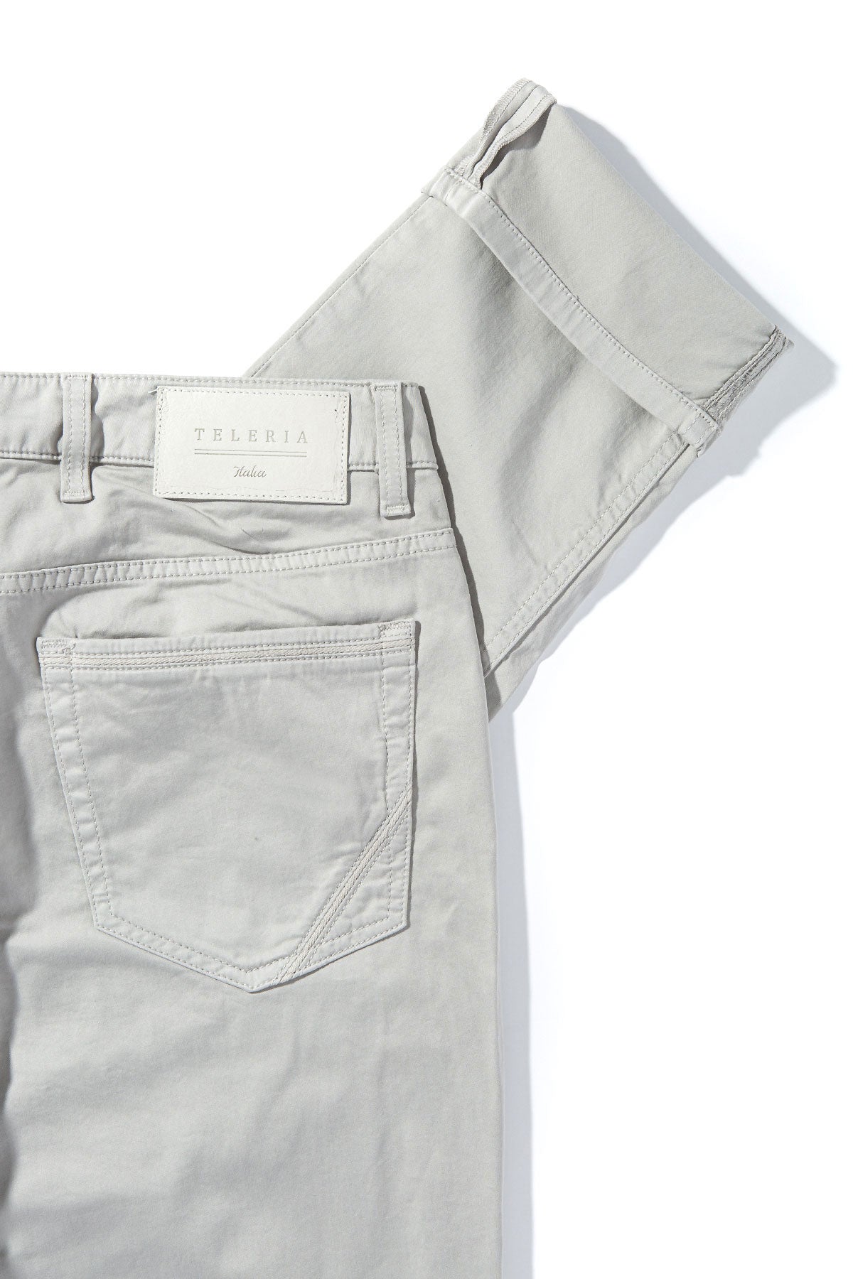 Teleria Zed Wellington Lightweight Cotton Stretch In Cenere Mens - Pants - 5 Pocket