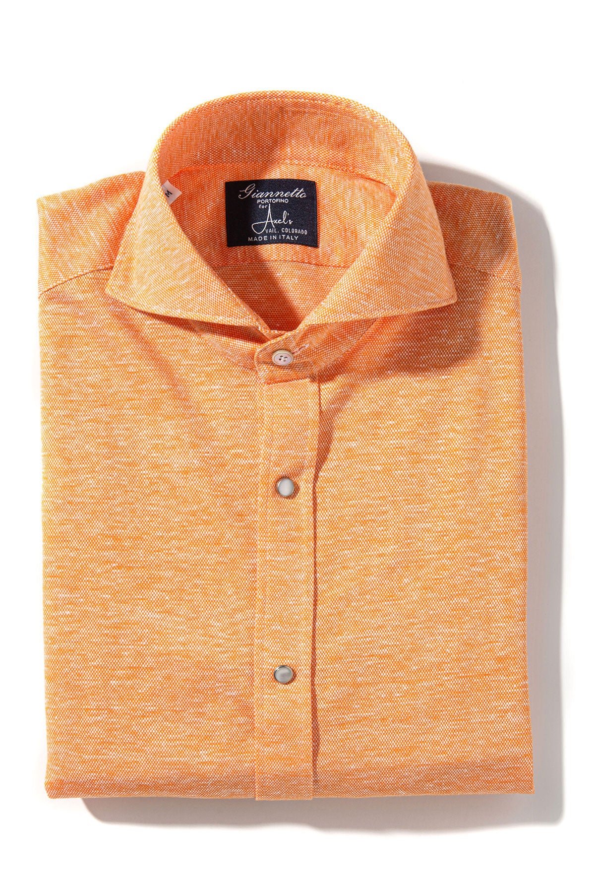 Schwinn Cotton Linen Shirt in Orange | Mens - Shirts - Dress | Giannetto Portofino