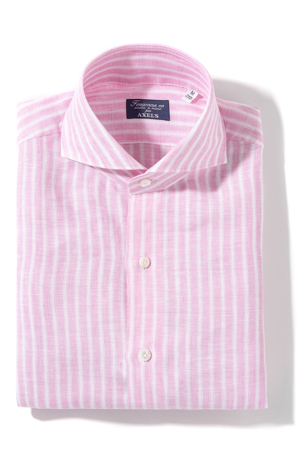 Bonobo Linen Washed Bengal Stripe In Pink | Mens - Shirts - Dress | Finamore Napoli