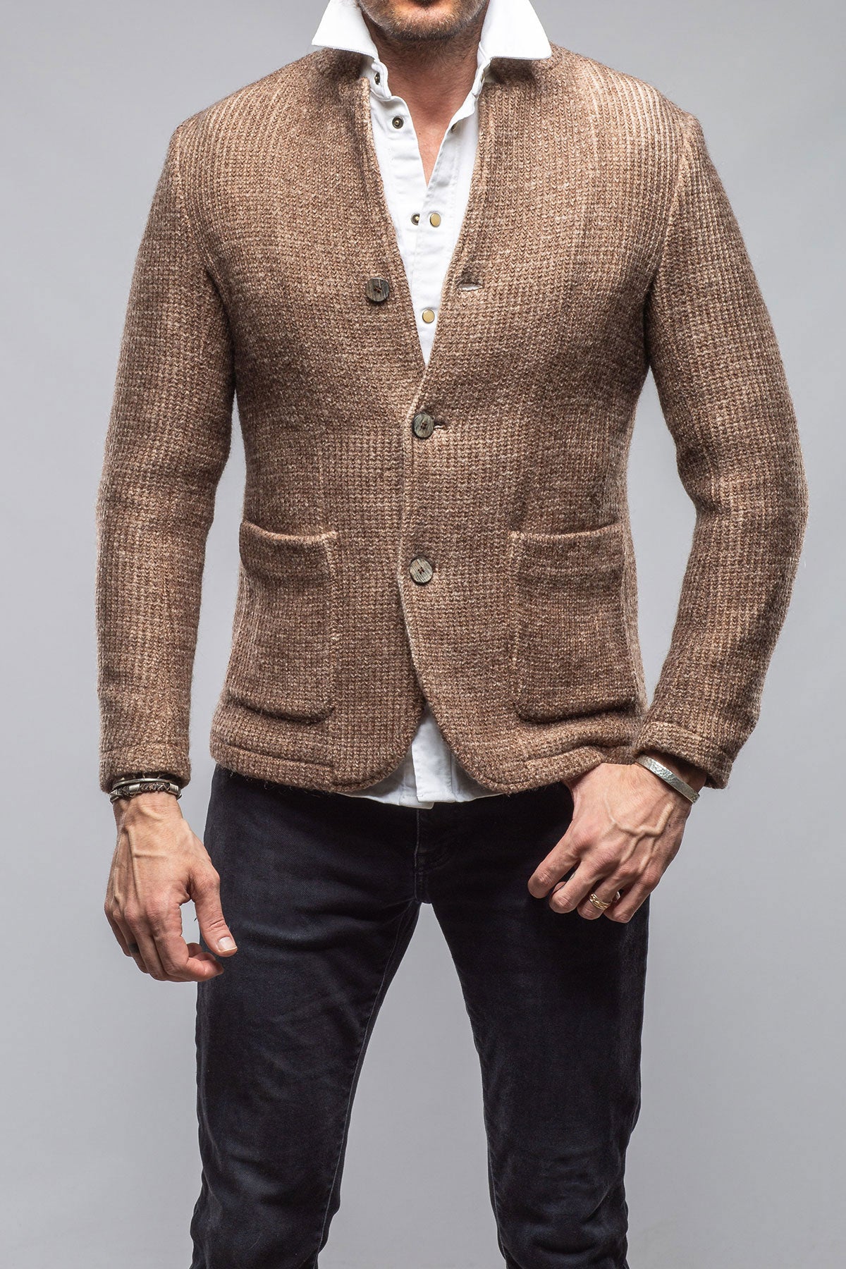 Cardigan Shirt Jacket In Washed Brown | Warehouse - Mens - Outerwear - Cloth | Gimo's