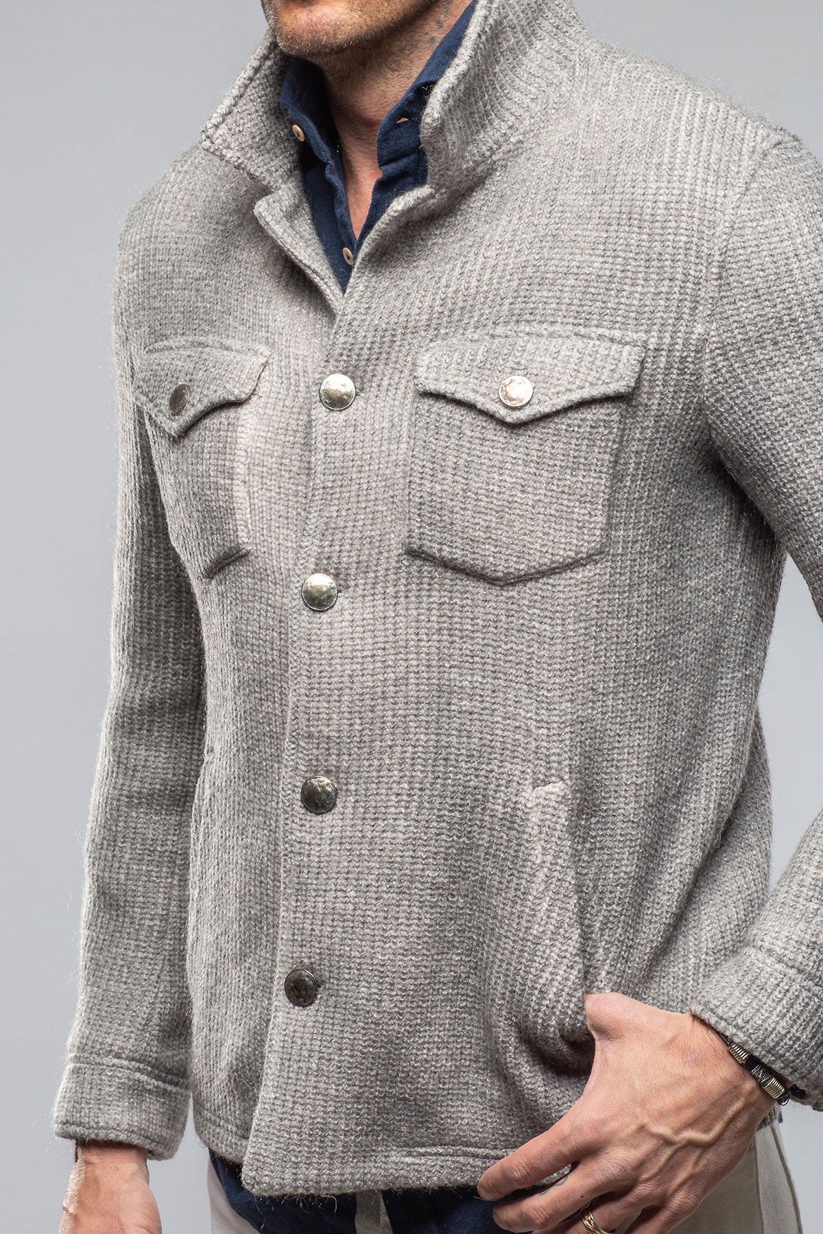 Wrangell Knit Jacket In Light Stone | Warehouse - Mens - Outerwear - Cloth | Gimo's