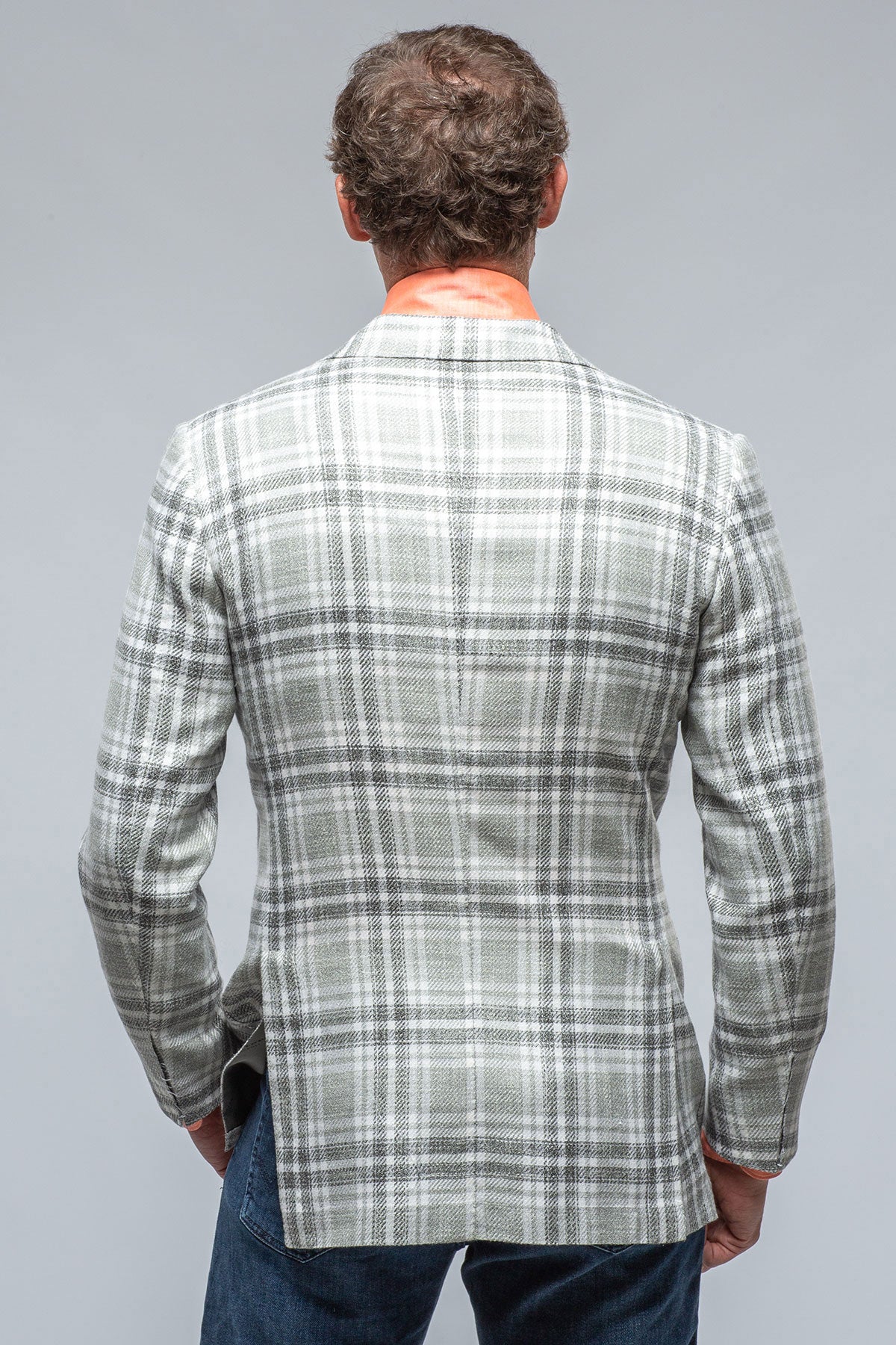Porquerolles Grey Checked Jacket | Mens - Tailored - Sport Coats | Kiton