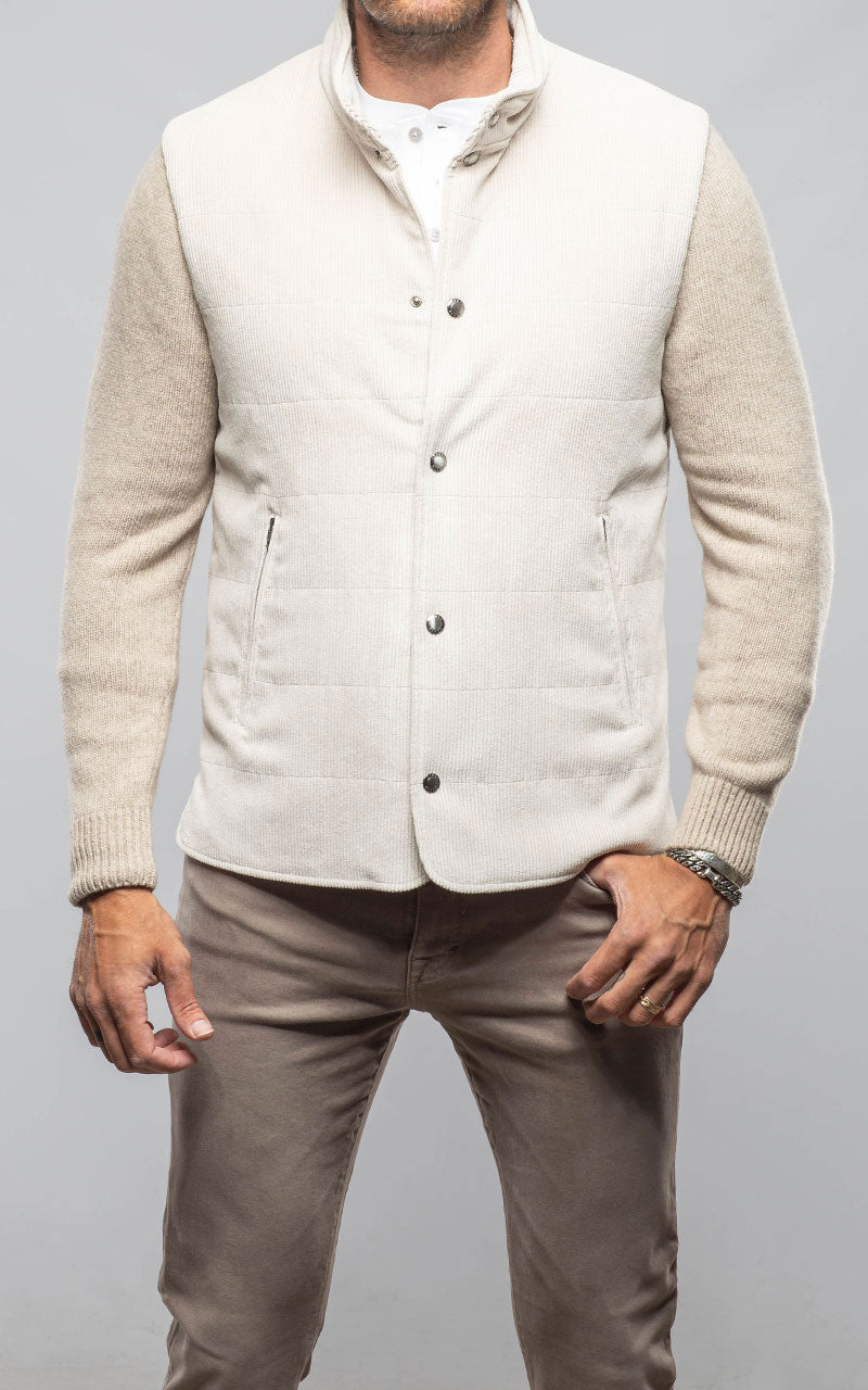 Cayuse Corduroy Jacket With Knit Sleeve In Cream