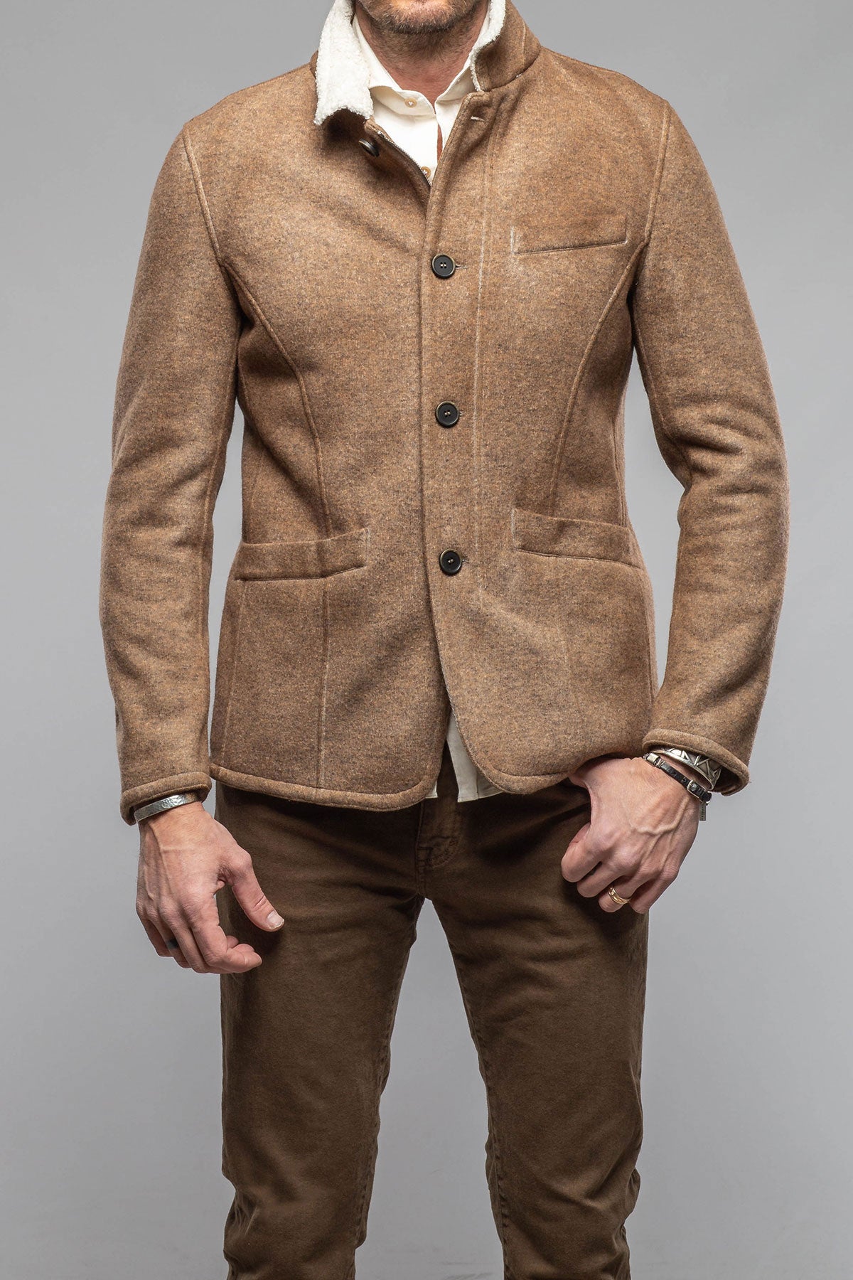 Bale Sherpa Jacket In Tan | Warehouse - Mens - Outerwear - Cloth | Gimo's