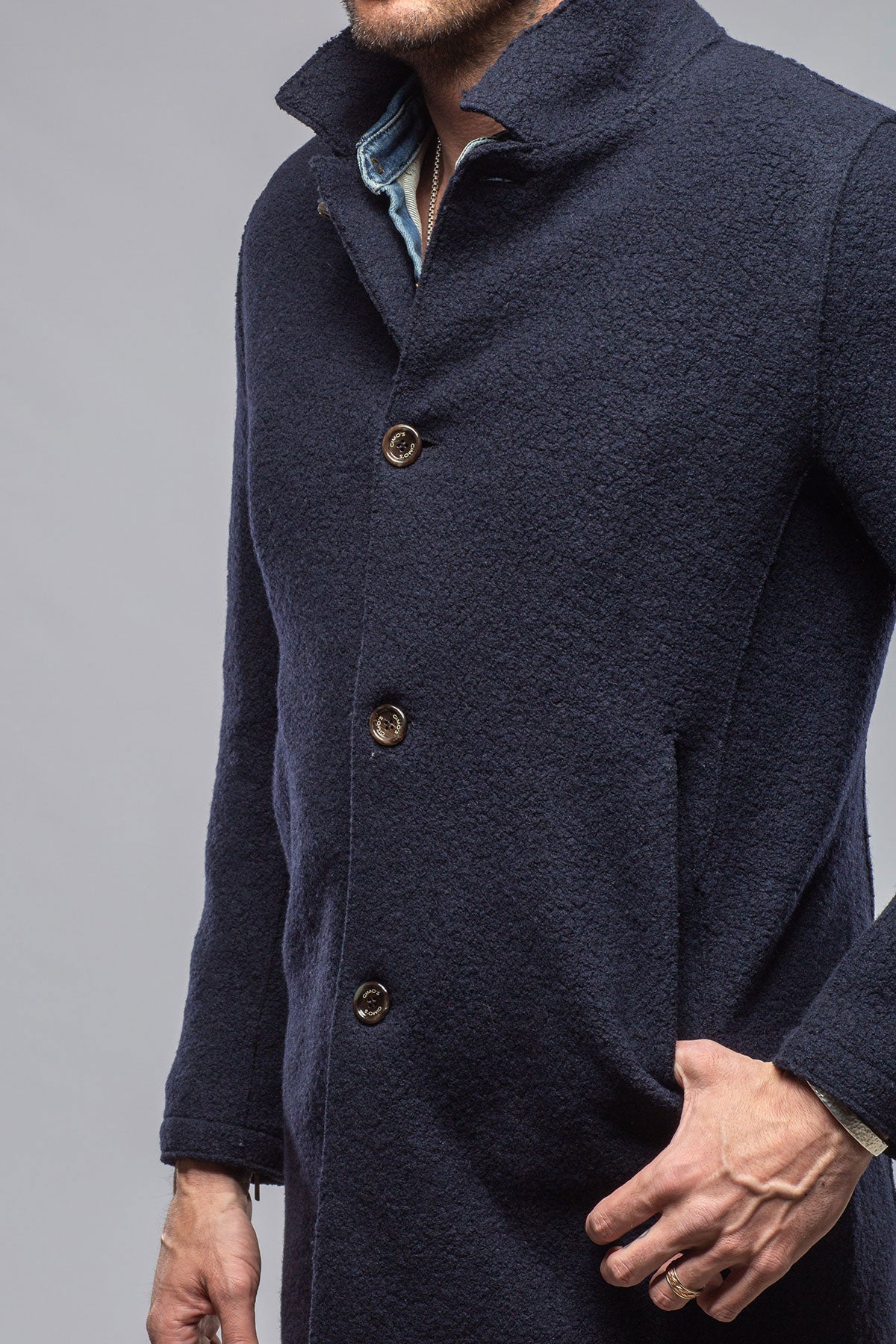 Salisbury Long Boucle Knit Coat | Warehouse - Mens - Outerwear - Cloth | Gimo's