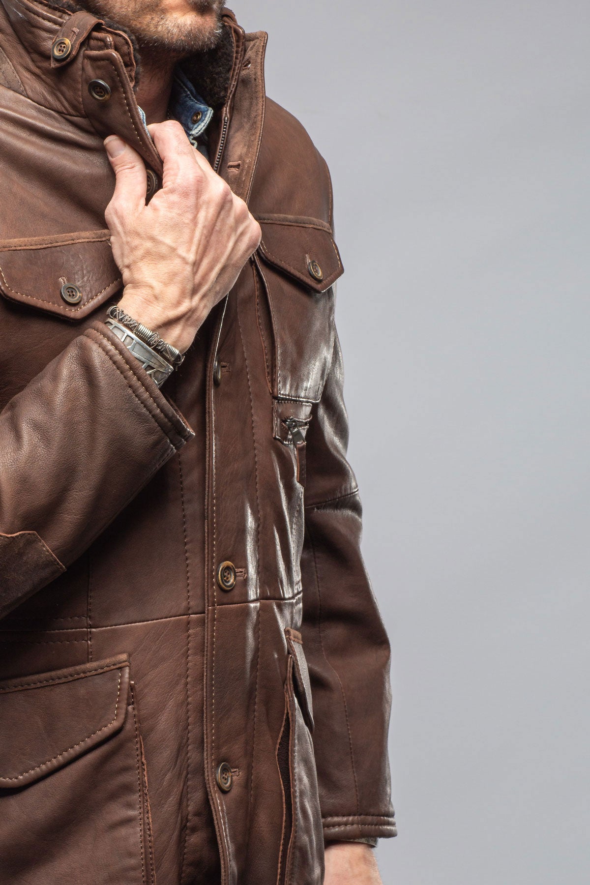 Klein Leather Fieth Jacket | Samples - Mens - Outerwear - Leather | Gimo's