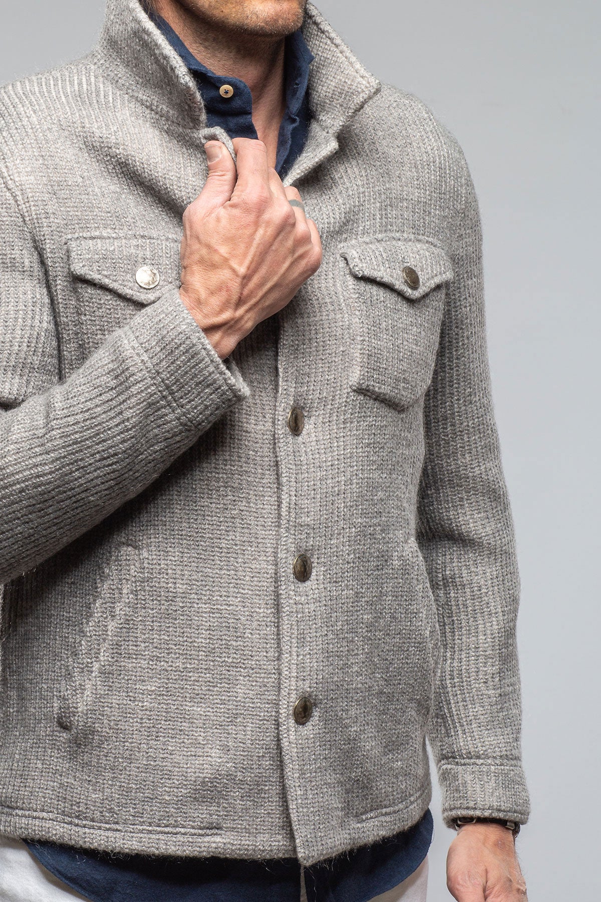Wrangell Knit Jacket In Light Stone | Warehouse - Mens - Outerwear - Cloth | Gimo's