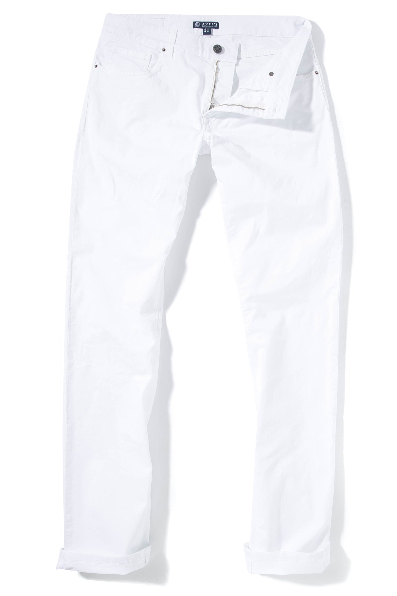 Flagstaff Performance Denim In Bianco | Mens - Pants - 5 Pocket | Axel's Premium Denim