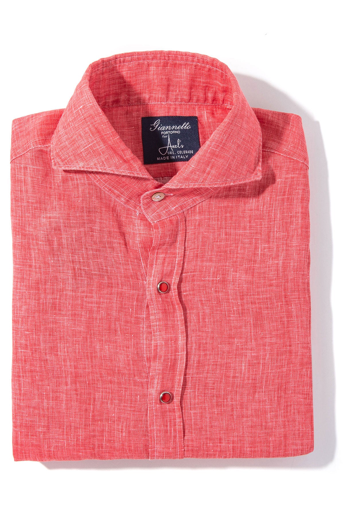 Sorgue Linen Shirt In Red | Mens - Shirts - Dress | Giannetto Portofino