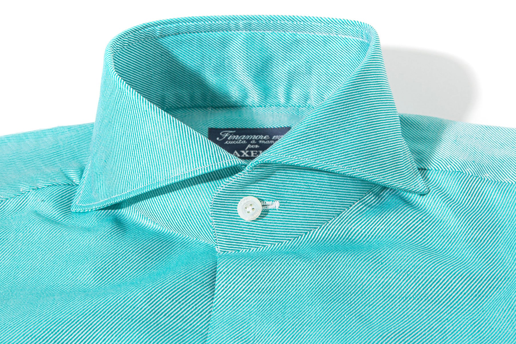 Astral Cotton Twill Shirt In Green | Mens - Shirts - Dress | Finamore Napoli
