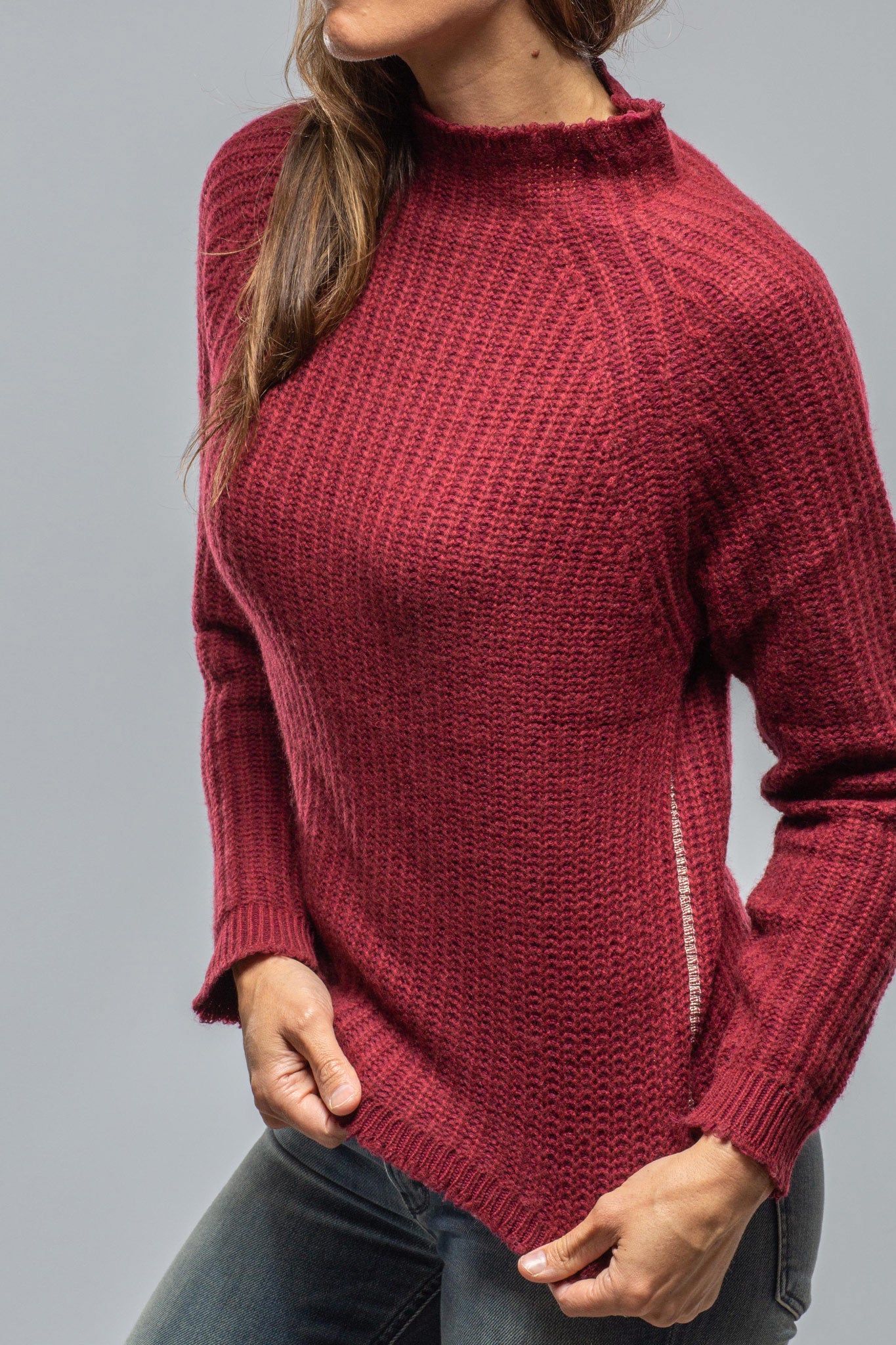 Gita Raw Edge Short Waffle Stitch Pullover